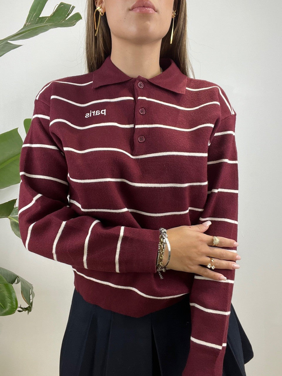 PULL POLO JULIET BORDEAUX