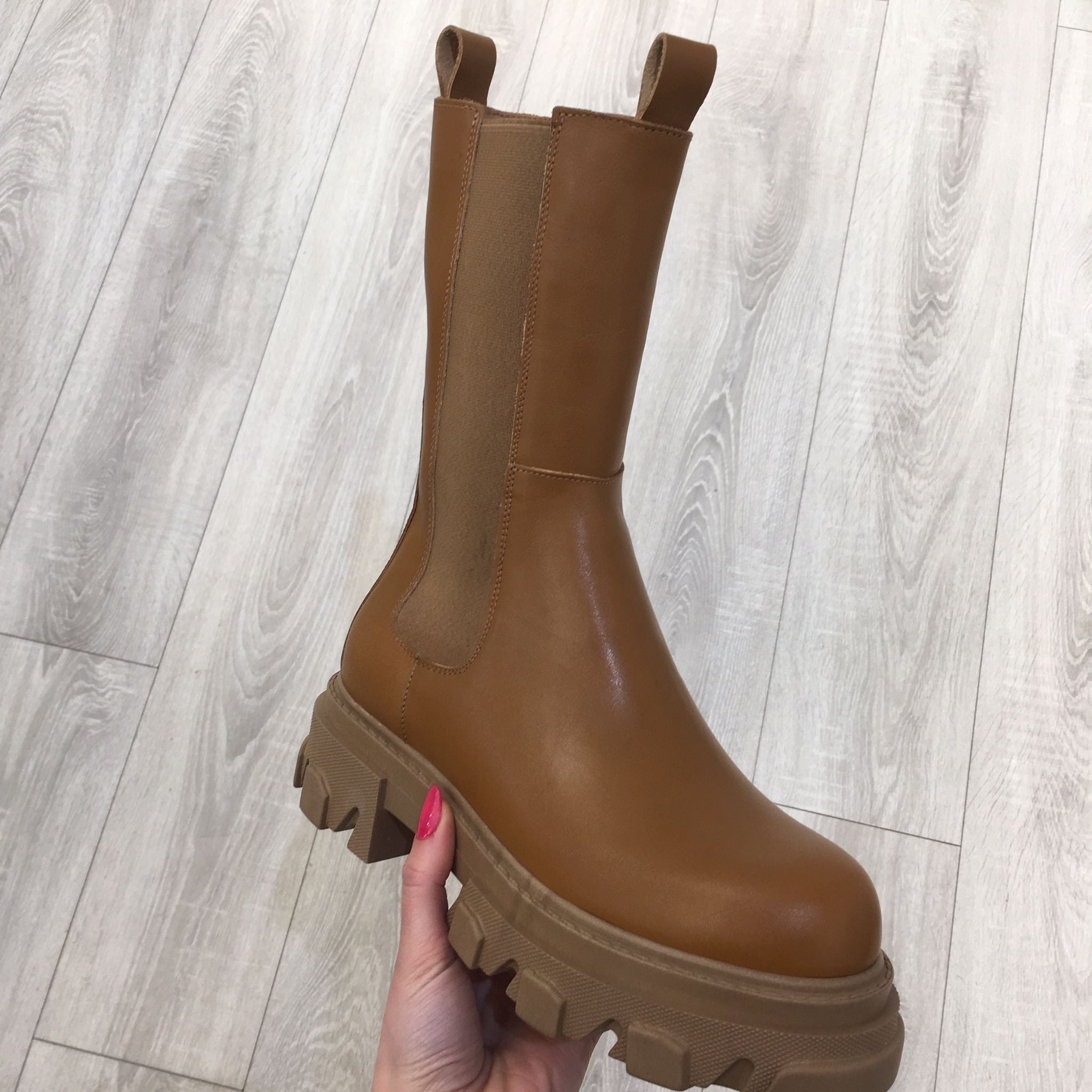 STIVALE GIULIA TOP QUALITY CAMEL