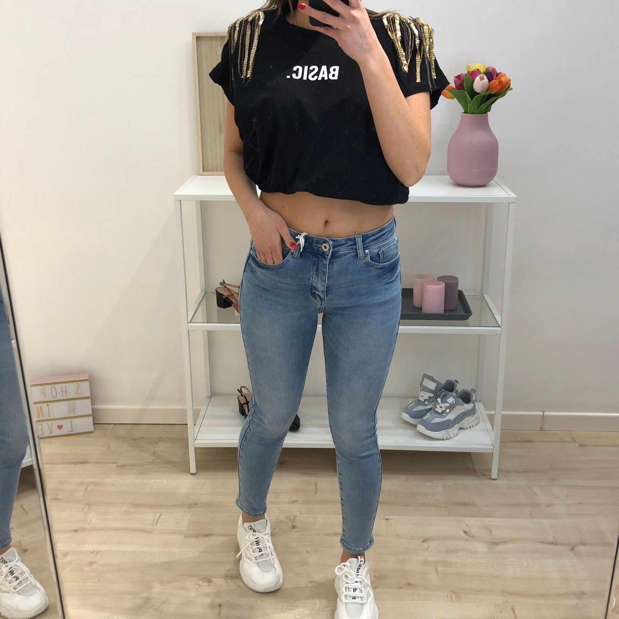 CROP SHIRT BASIC NERA