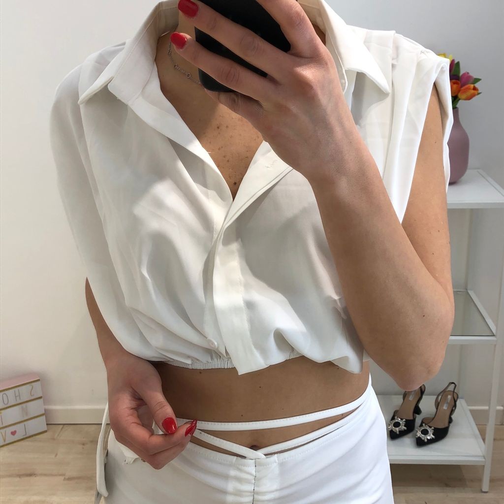CROP CAMICIA BIANCO