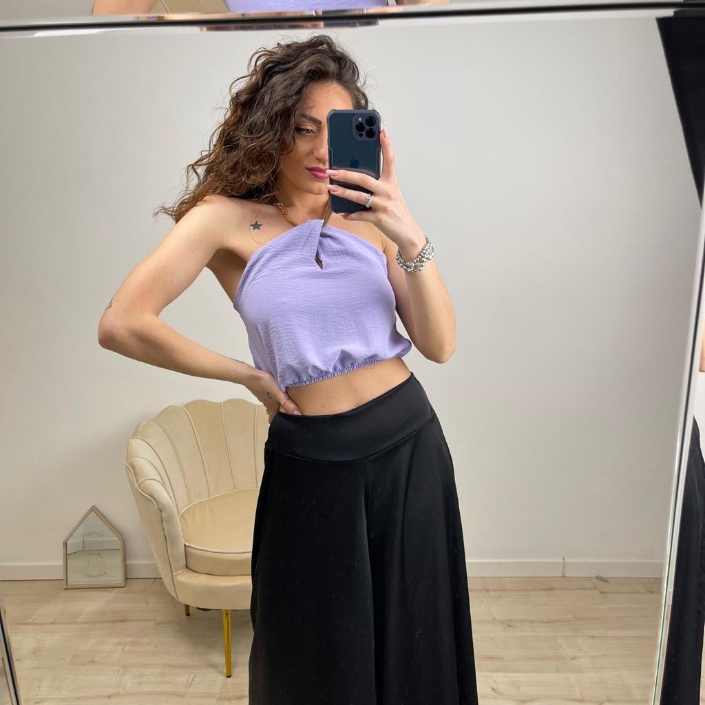 TOP CON COLLANA LILLA