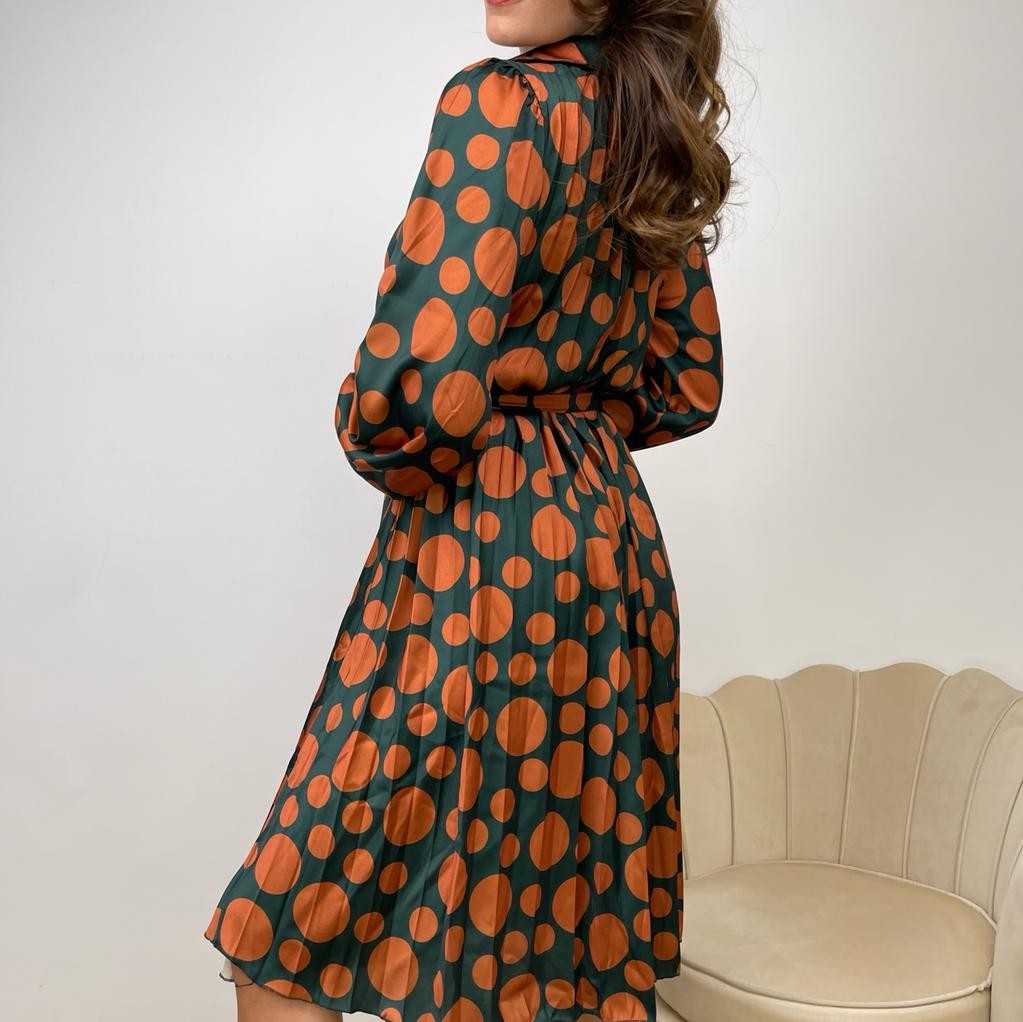 DRESS MIDI POIS VERDE