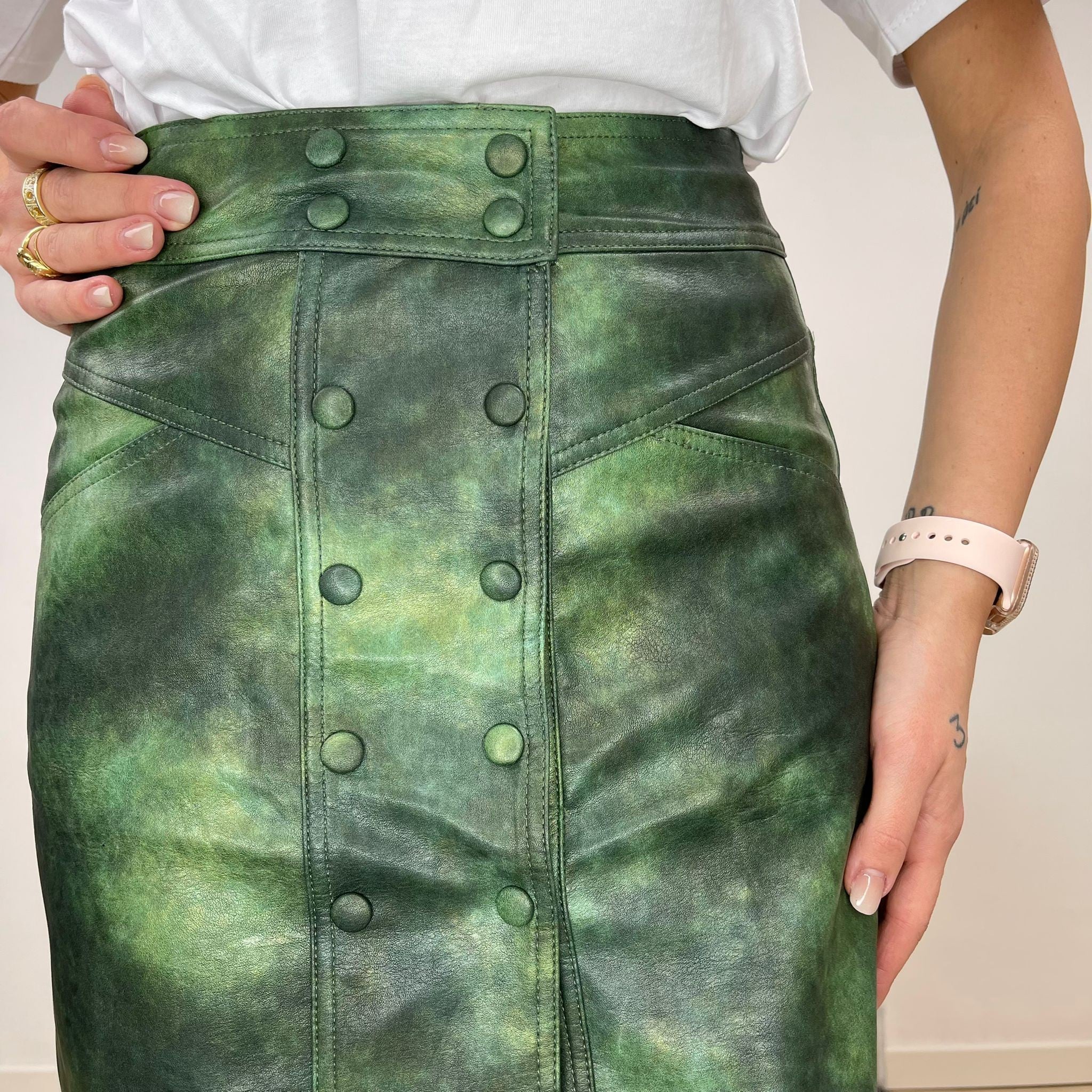 MINIGONNA ECOPELLE VERDE