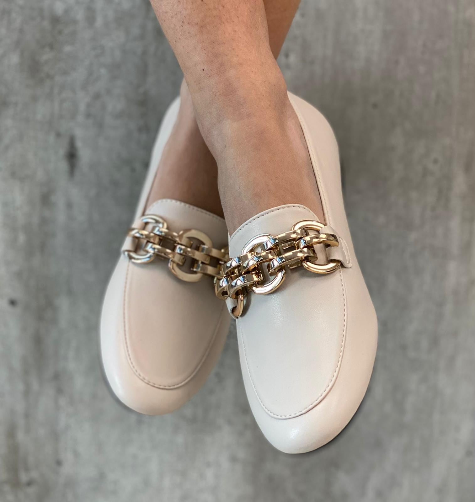 MOCASSINO CATENA BEIGE