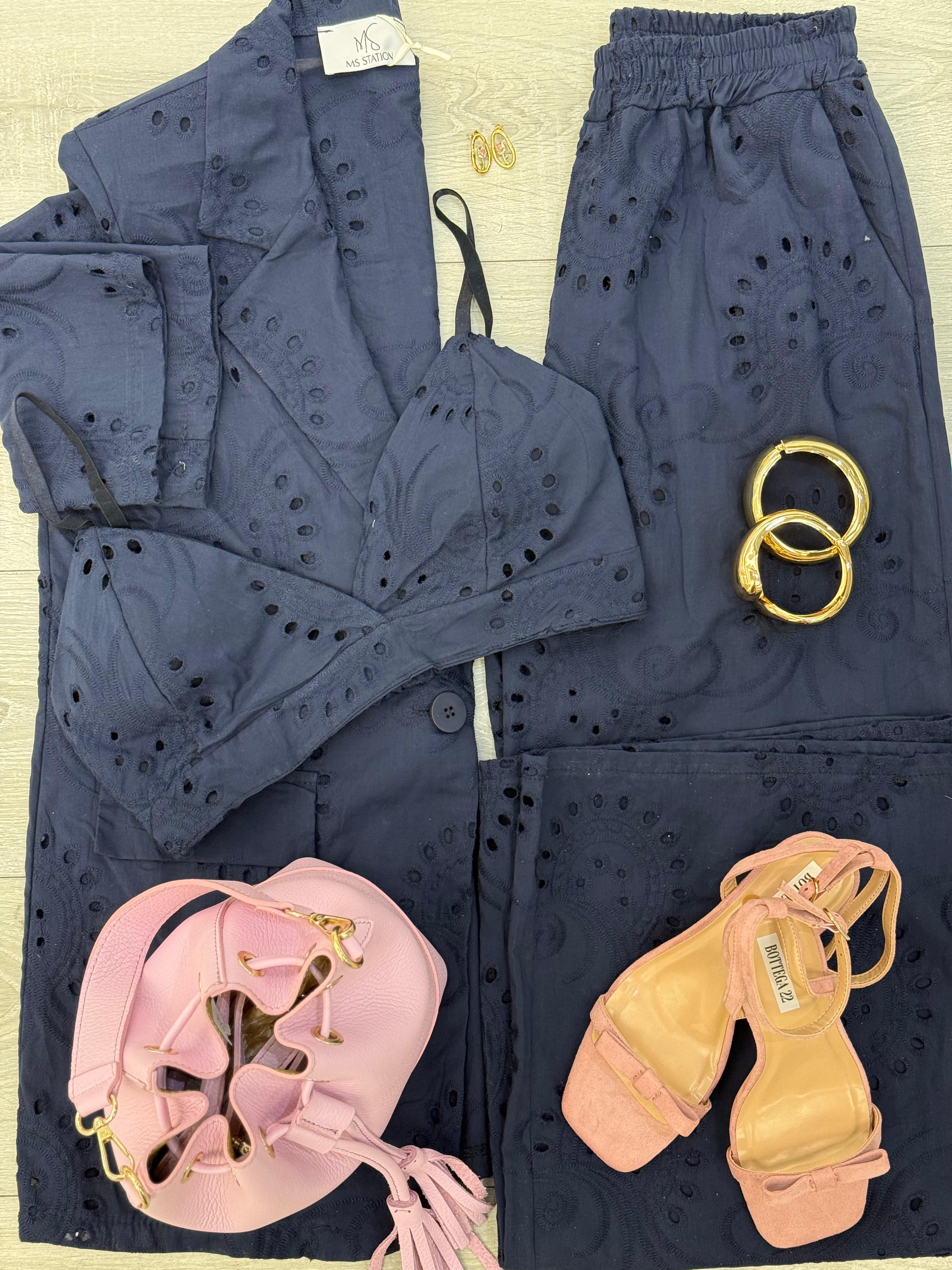 COMPLETO 3 PEZZI SANGALLO BLU