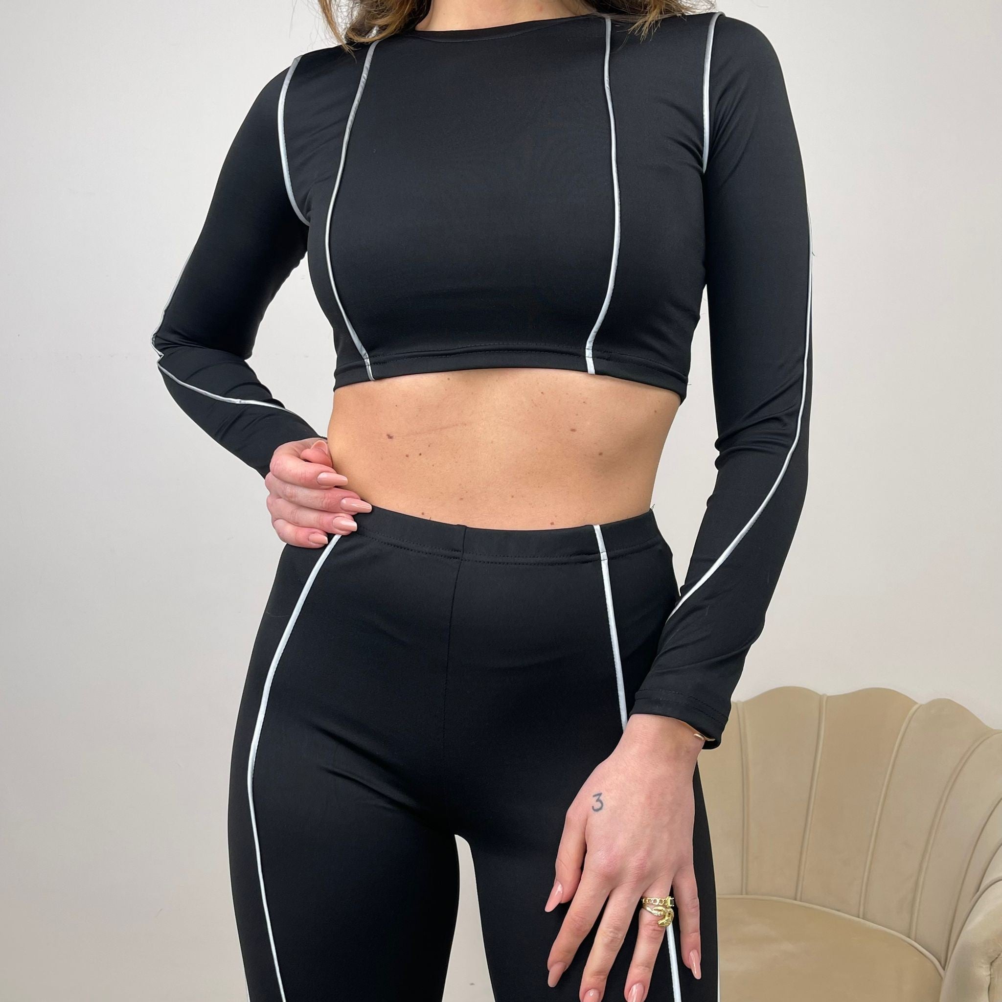 CO ORD SET SPORT TOP QUALITY NERO