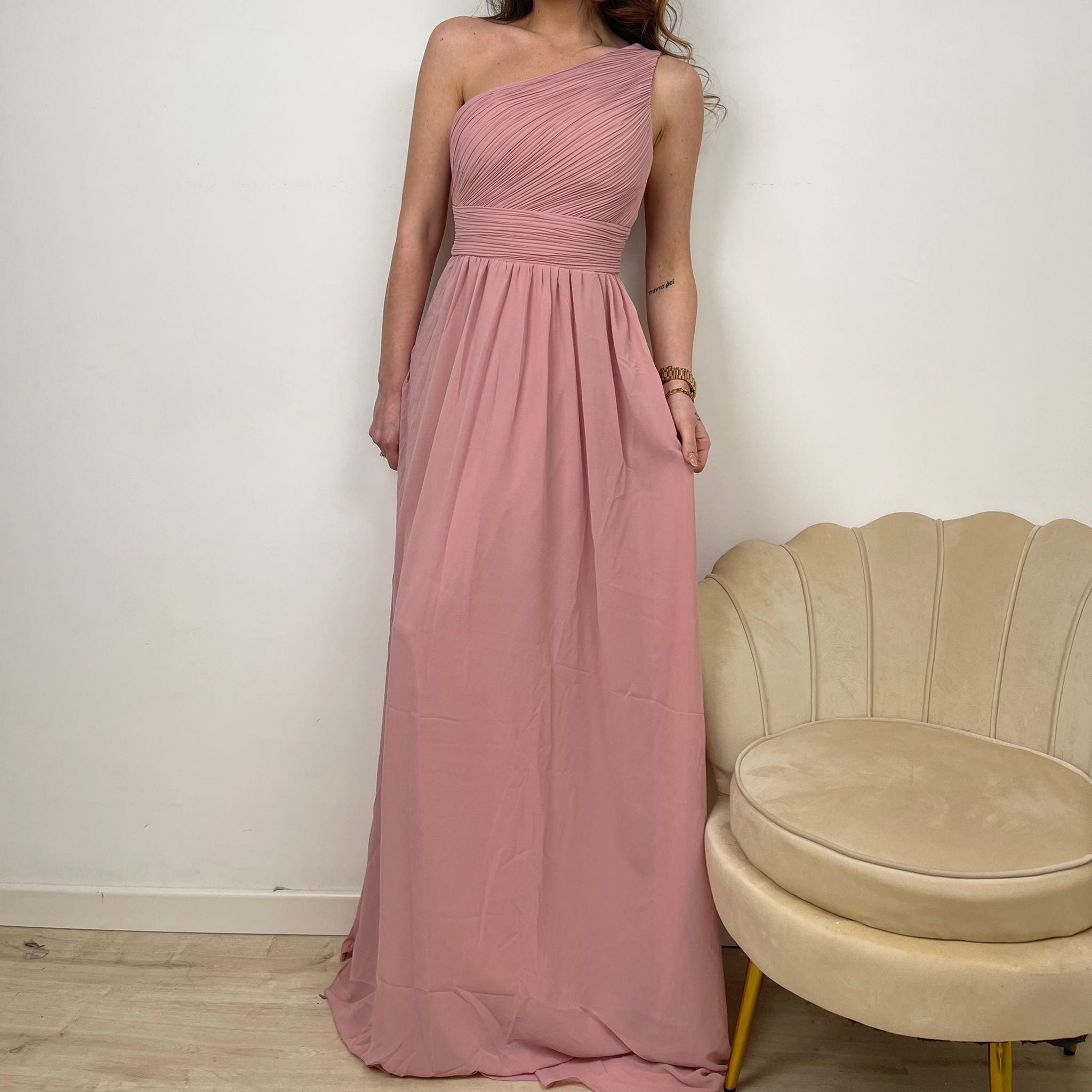 LONG DRESS MONOSPALLA ROSA