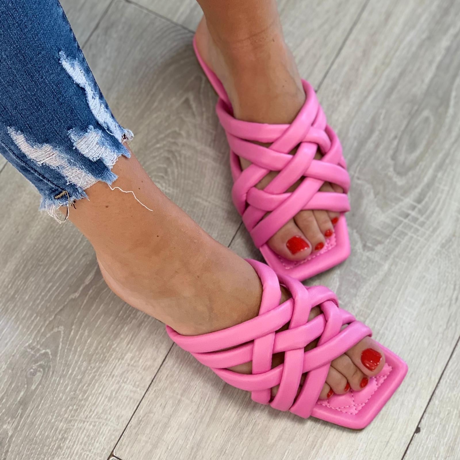 CIABATTA INTRECCIATA ROSA