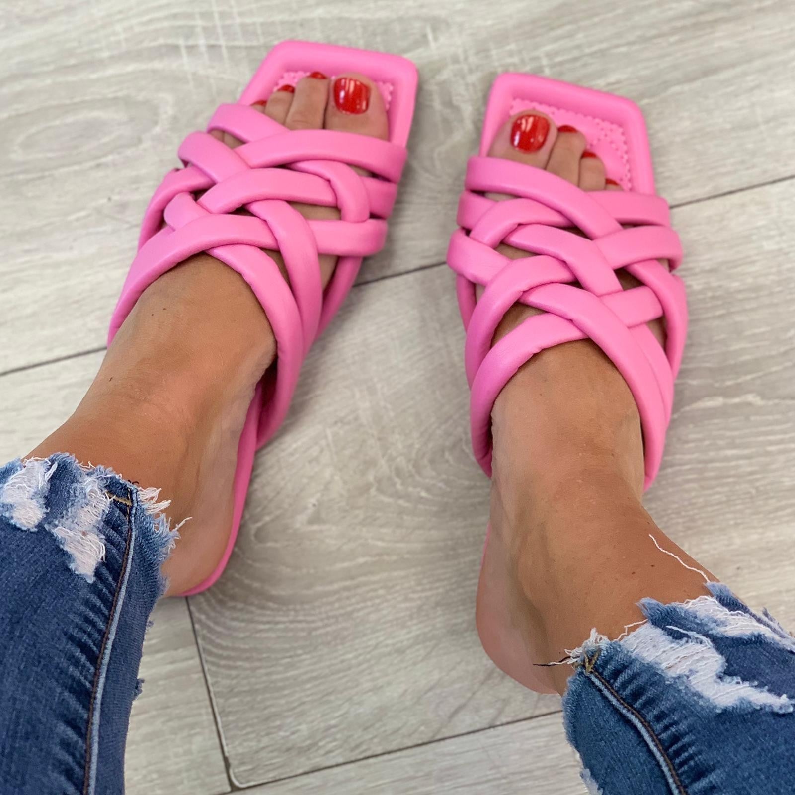 CIABATTA INTRECCIATA ROSA