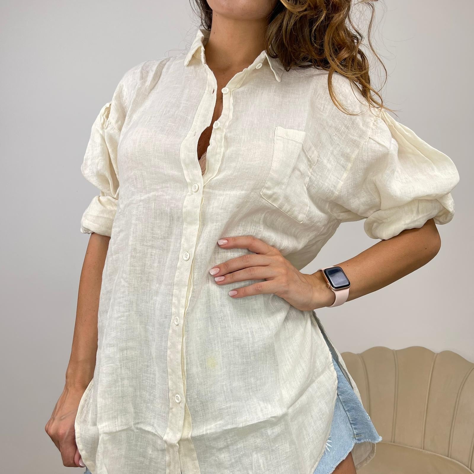 CAMICIA IN LINO BEIGE