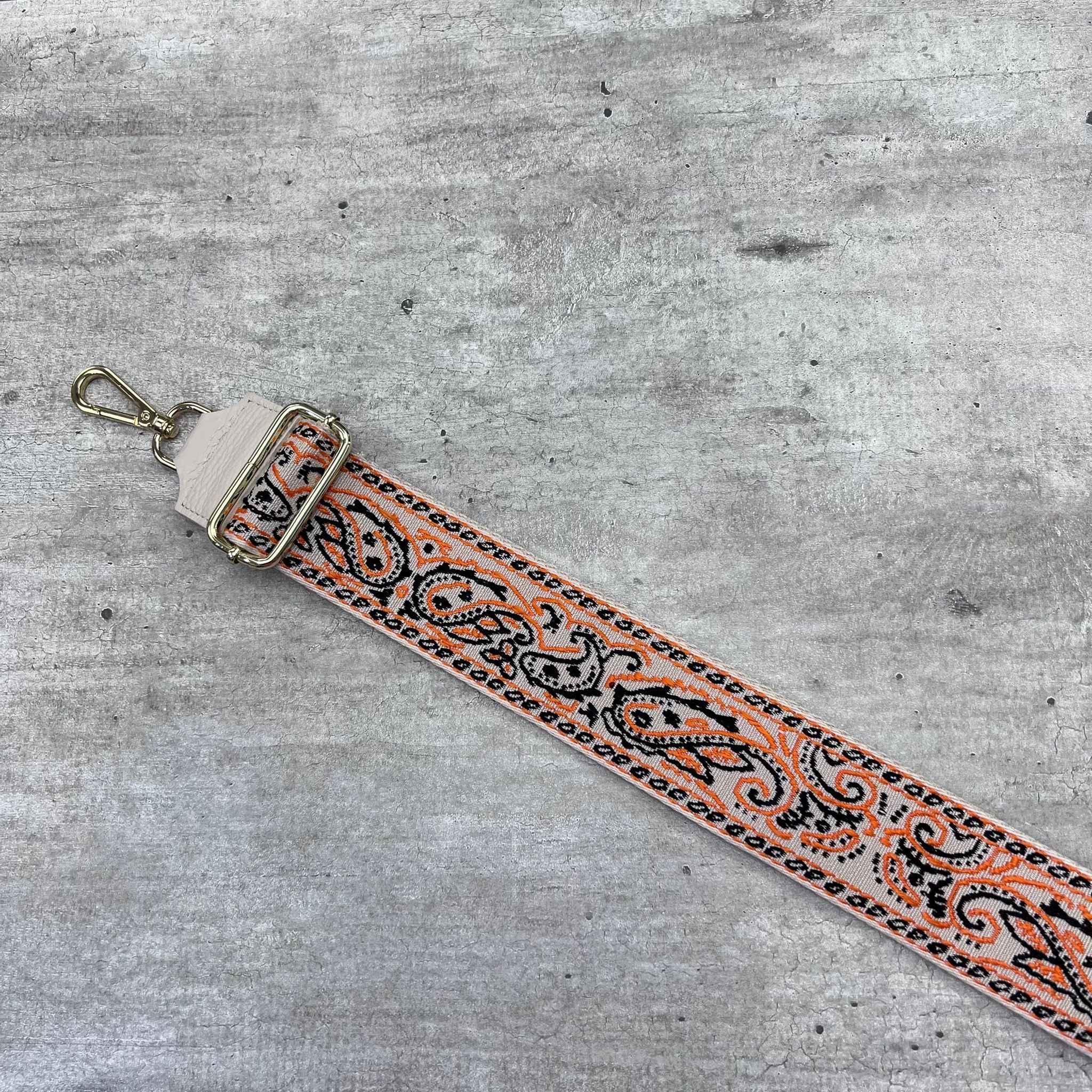 TRACOLLA FANTASIA PAISLEY ARANCIONE NERO