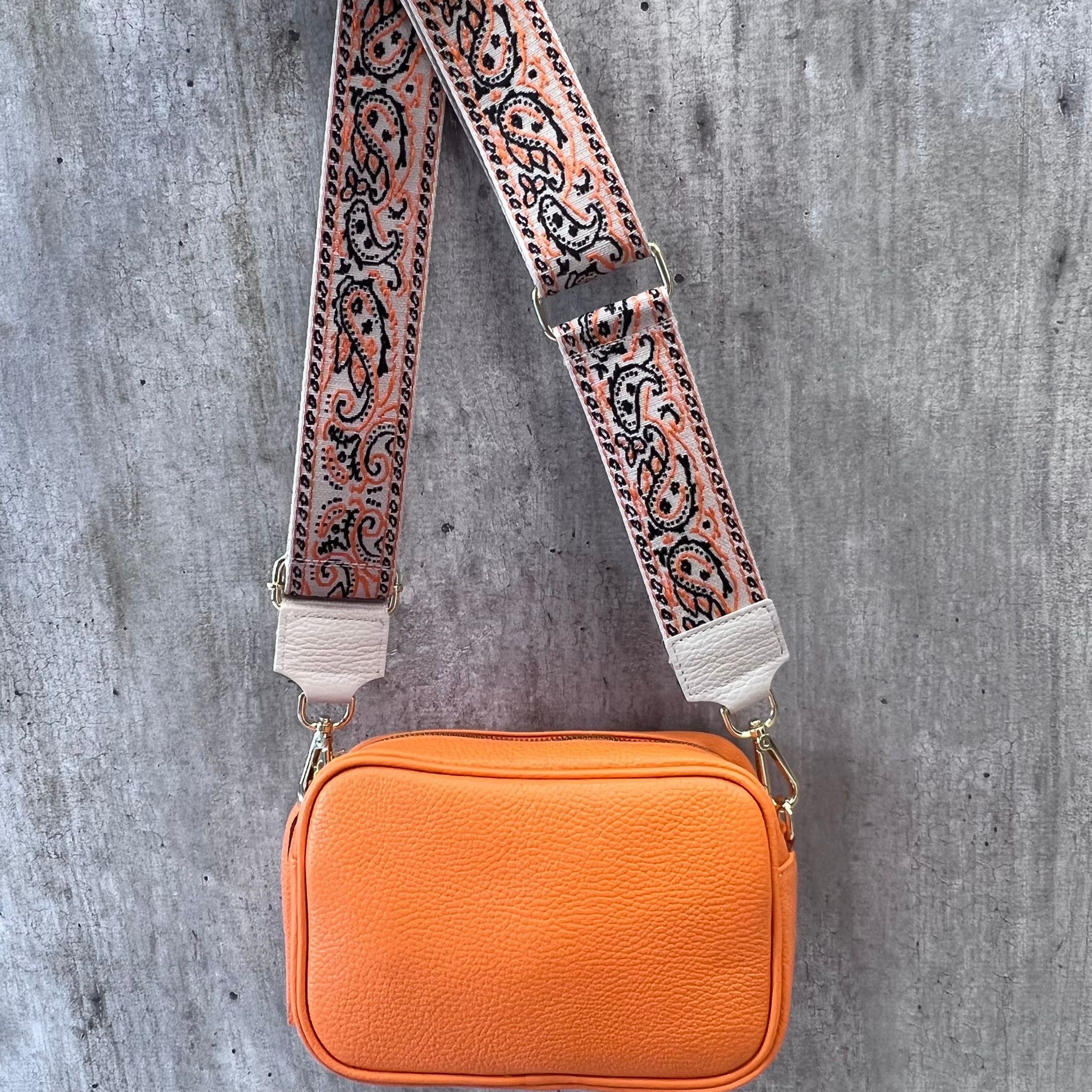 TRACOLLA FANTASIA PAISLEY ARANCIONE NERO