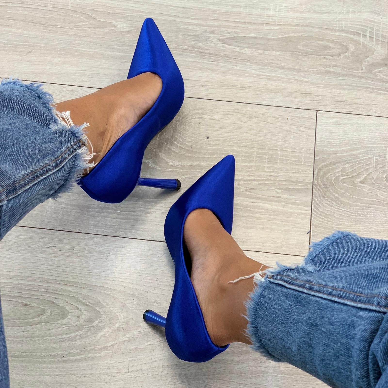 DÉCOLLETÉ METALLIC BLU