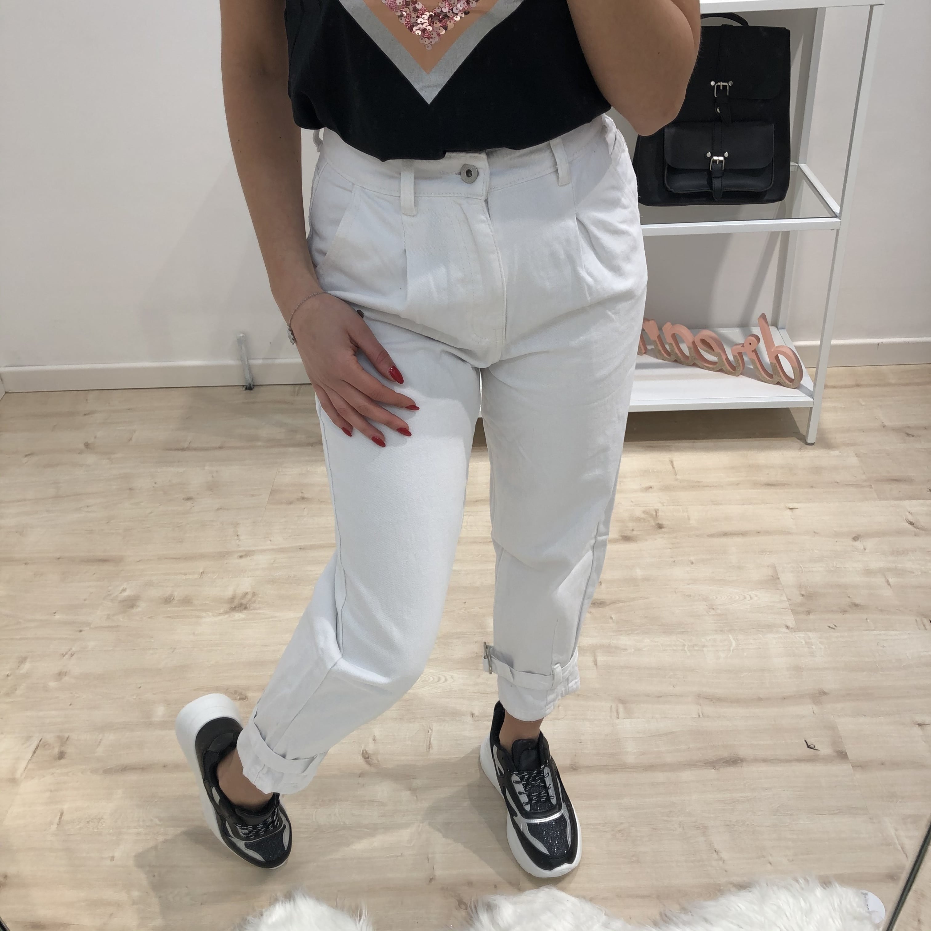 JEANS SLOUCHY BIANCO