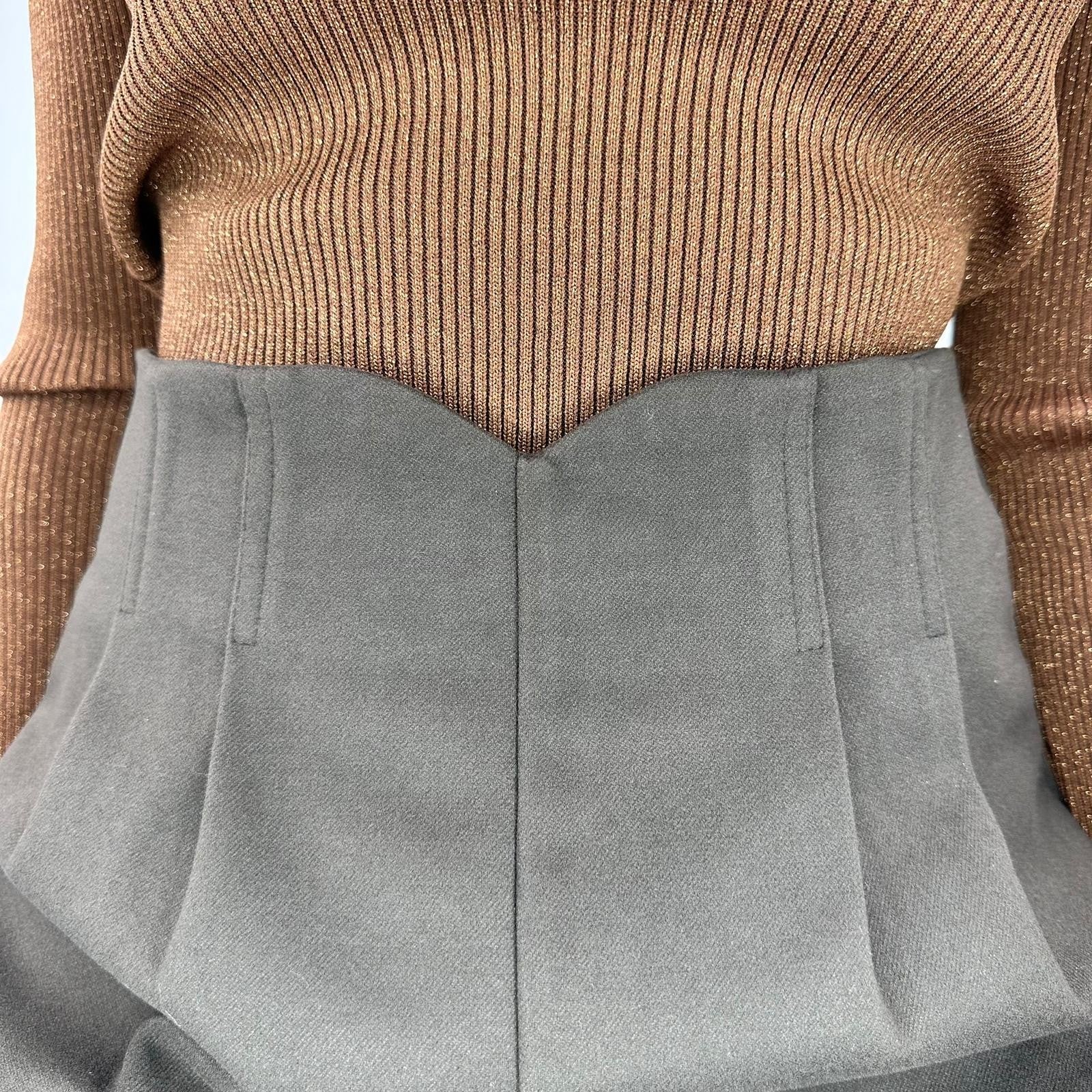 SHORT HIGH WAIST MARRONE