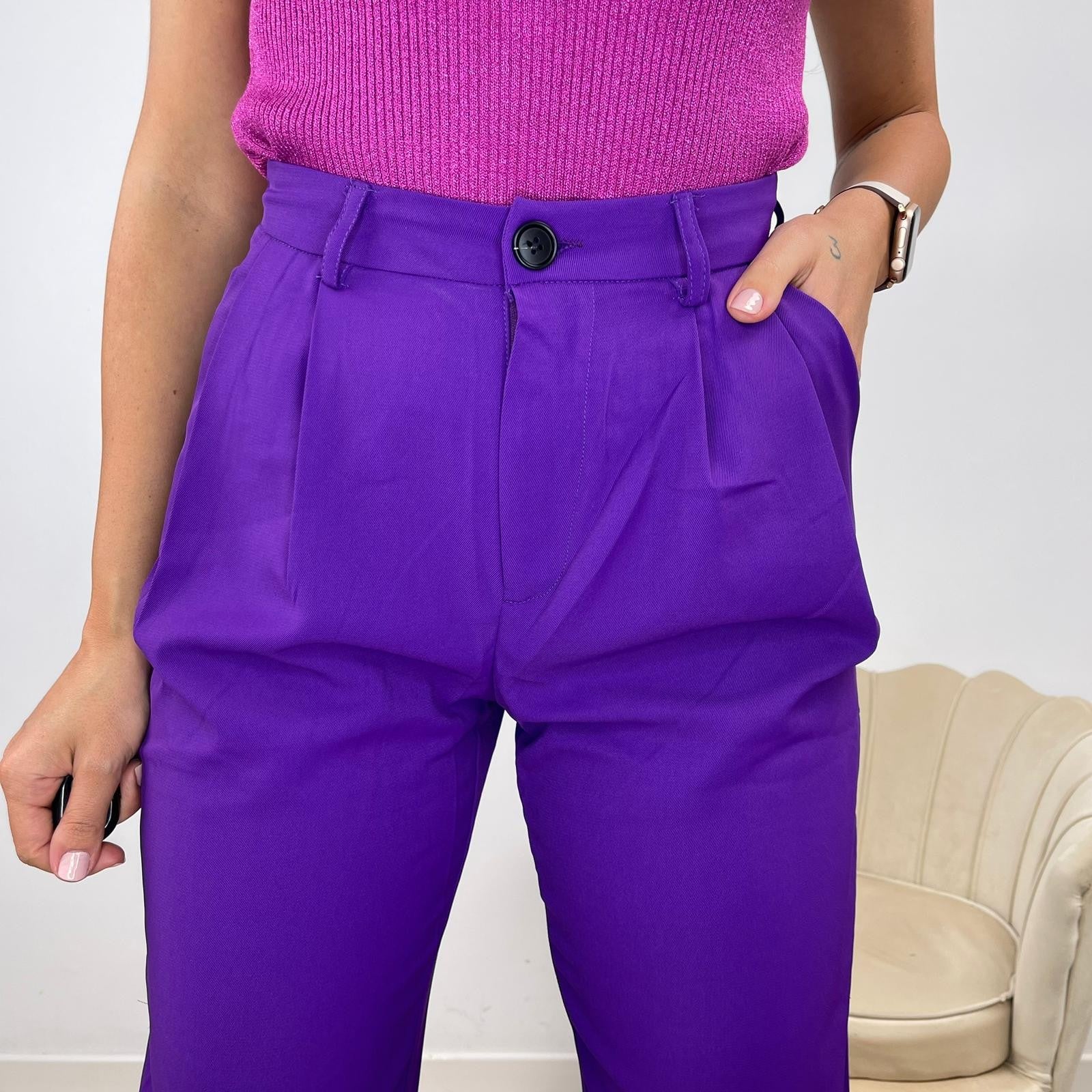 PANTALONI PALAZZO VIOLA