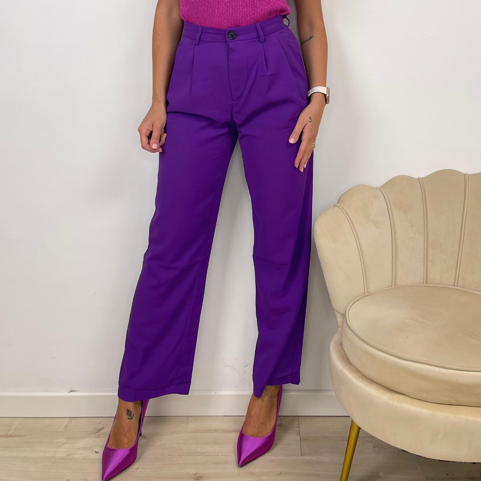 PANTALONI PALAZZO VIOLA
