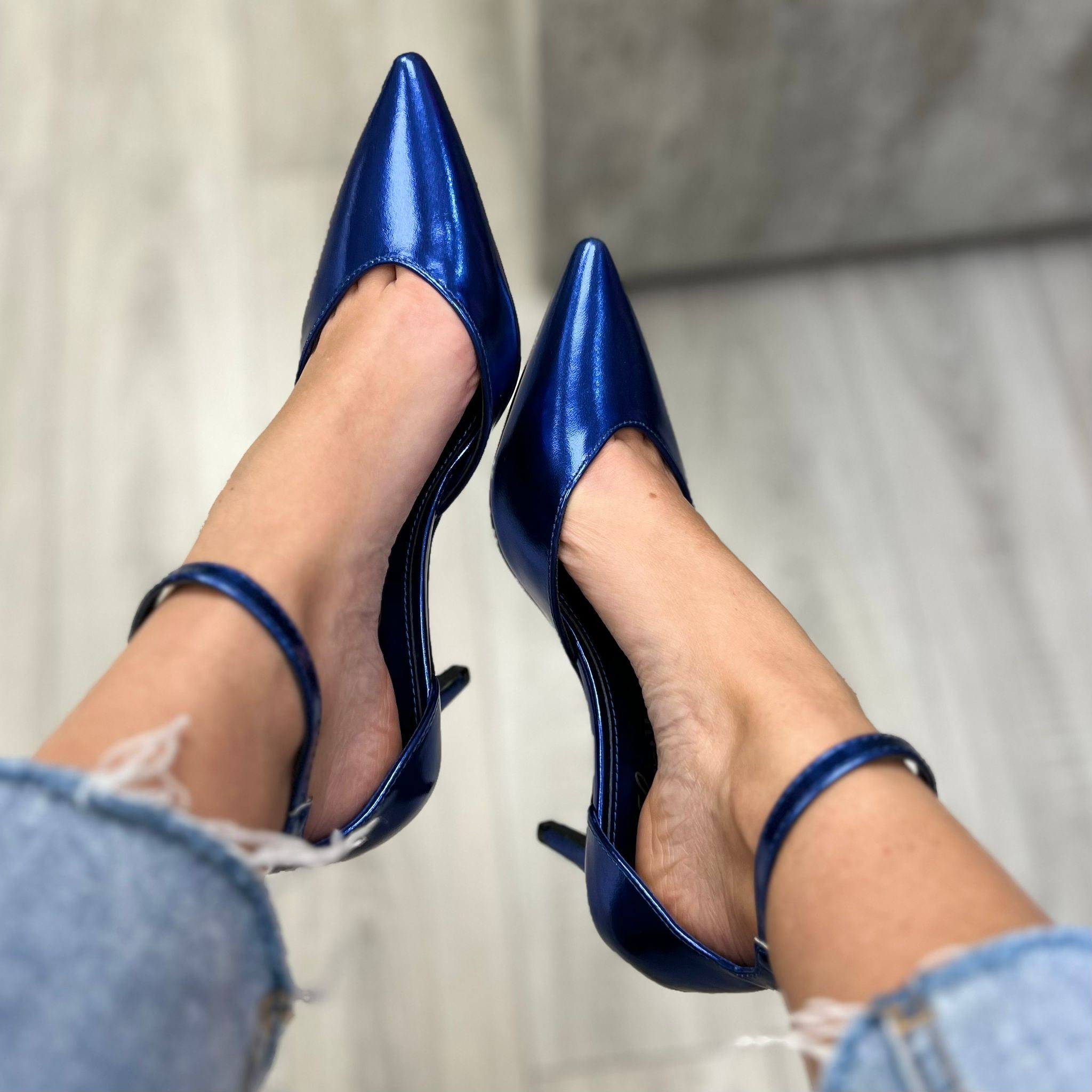 DECOLLETE' METALLIZZATO BLU