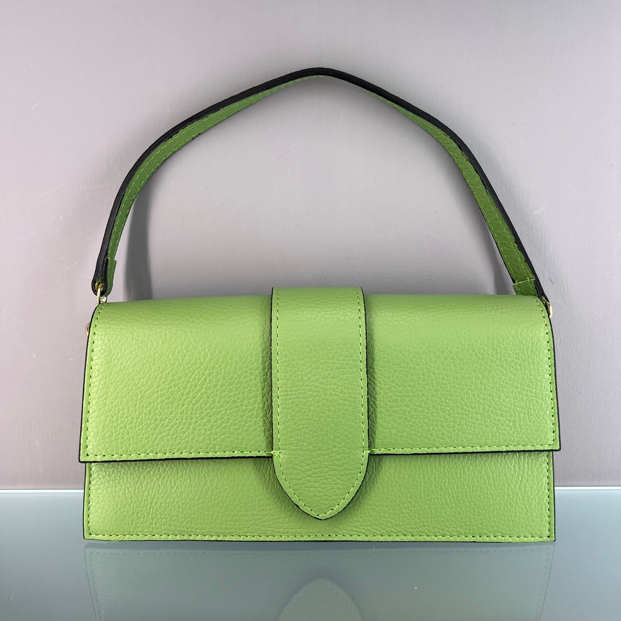 BORSA VERA PELLE VERDE