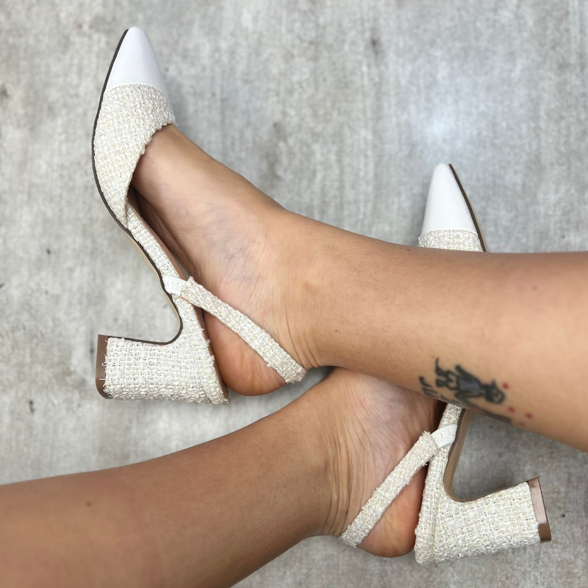 DÉCOLLETÉ TWEED BIANCO