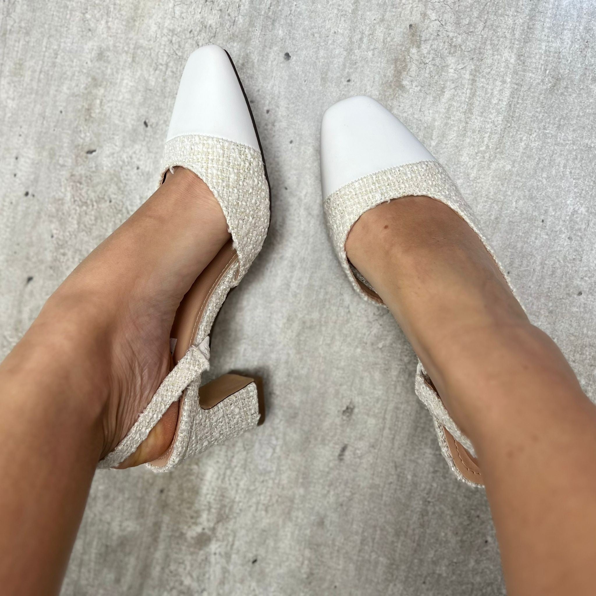 DÉCOLLETÉ TWEED BIANCO