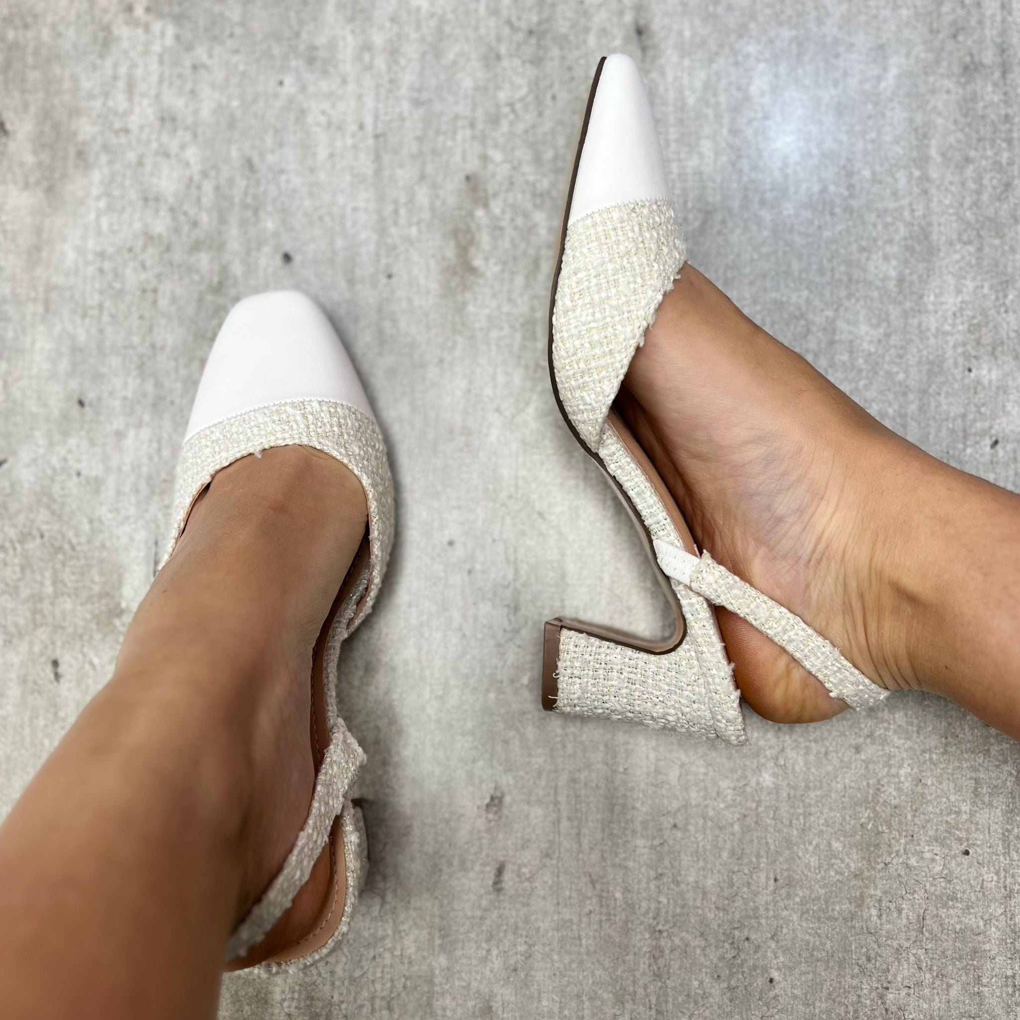 DÉCOLLETÉ TWEED BIANCO