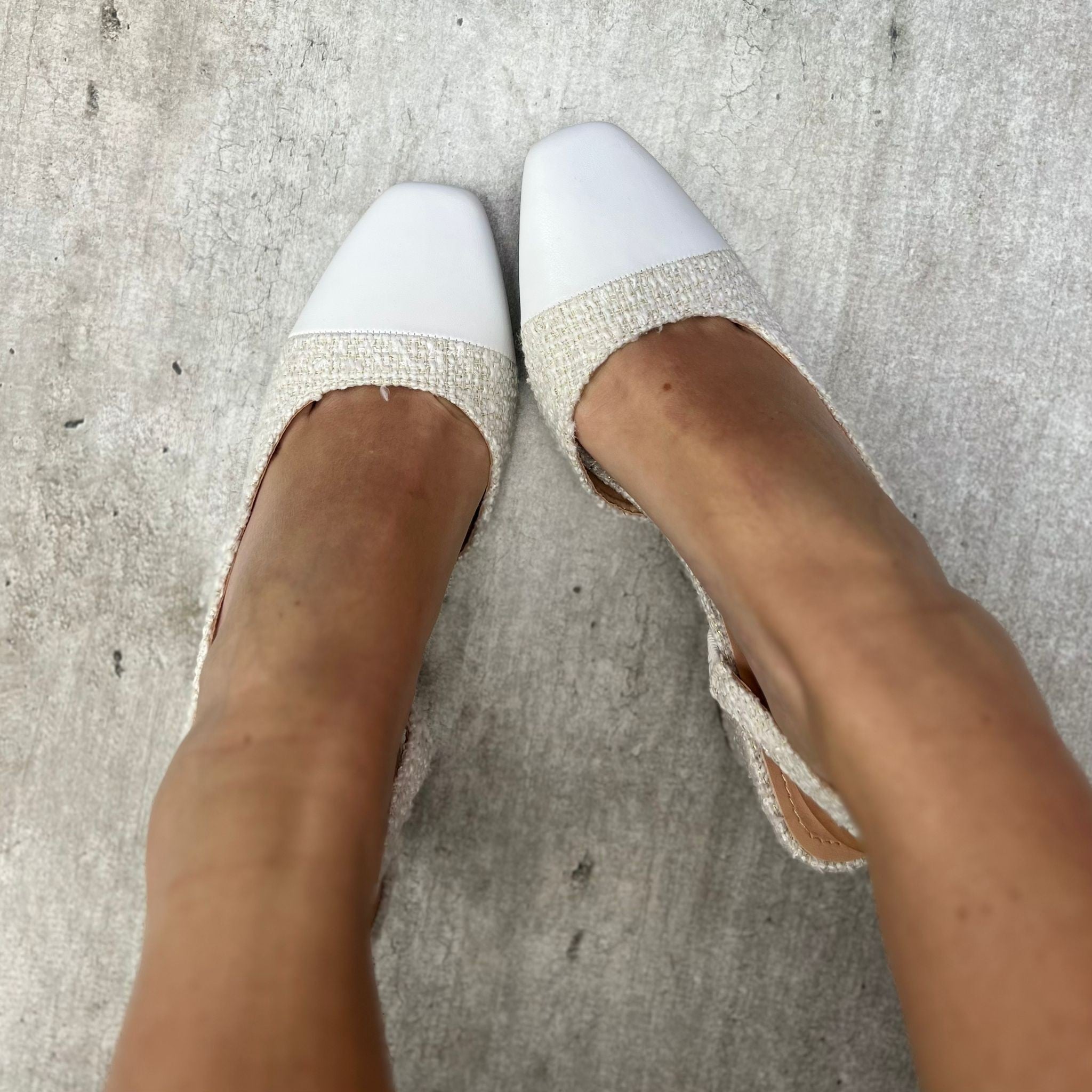 DÉCOLLETÉ TWEED BIANCO