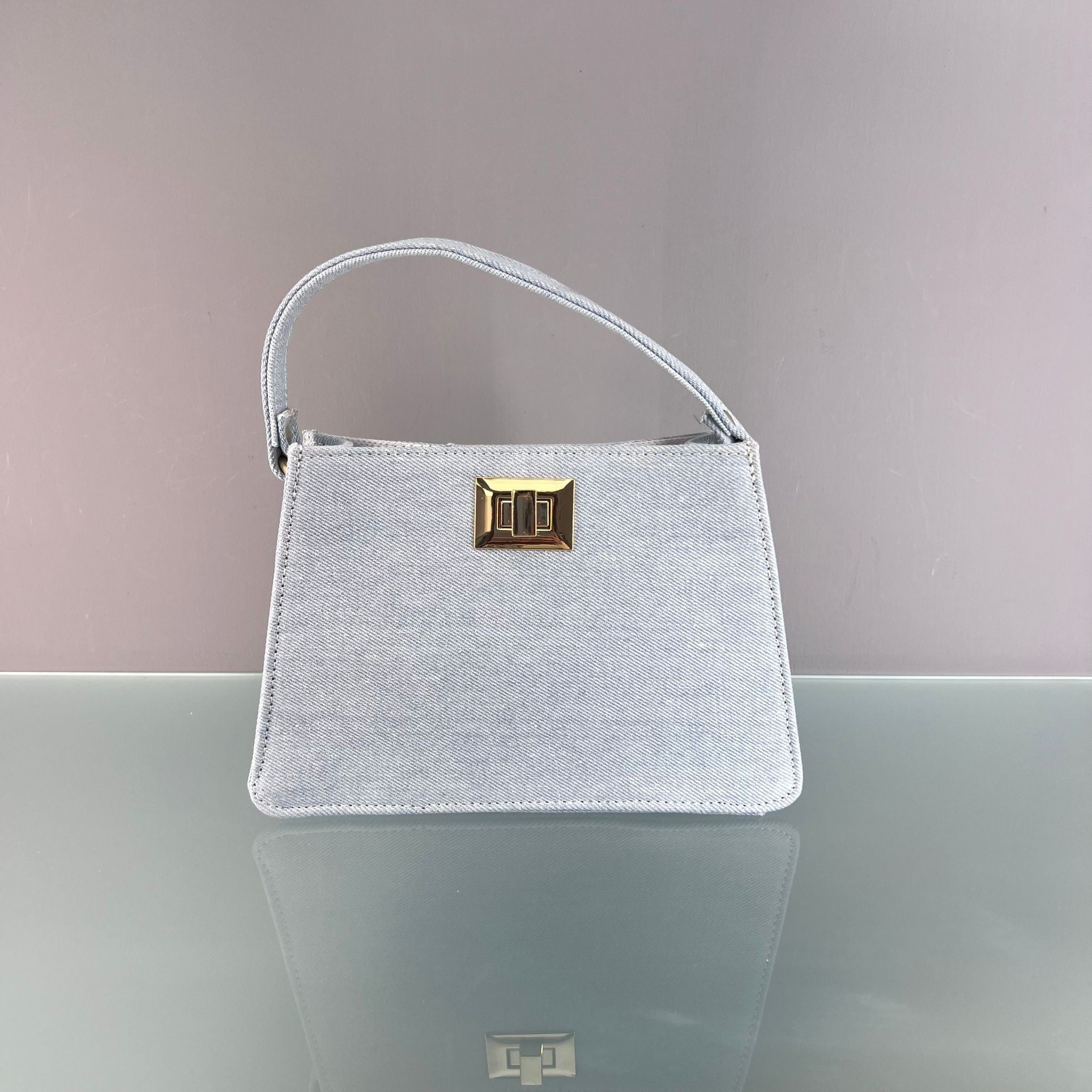 BORSA JEANS CHIARO TRAPEZIO