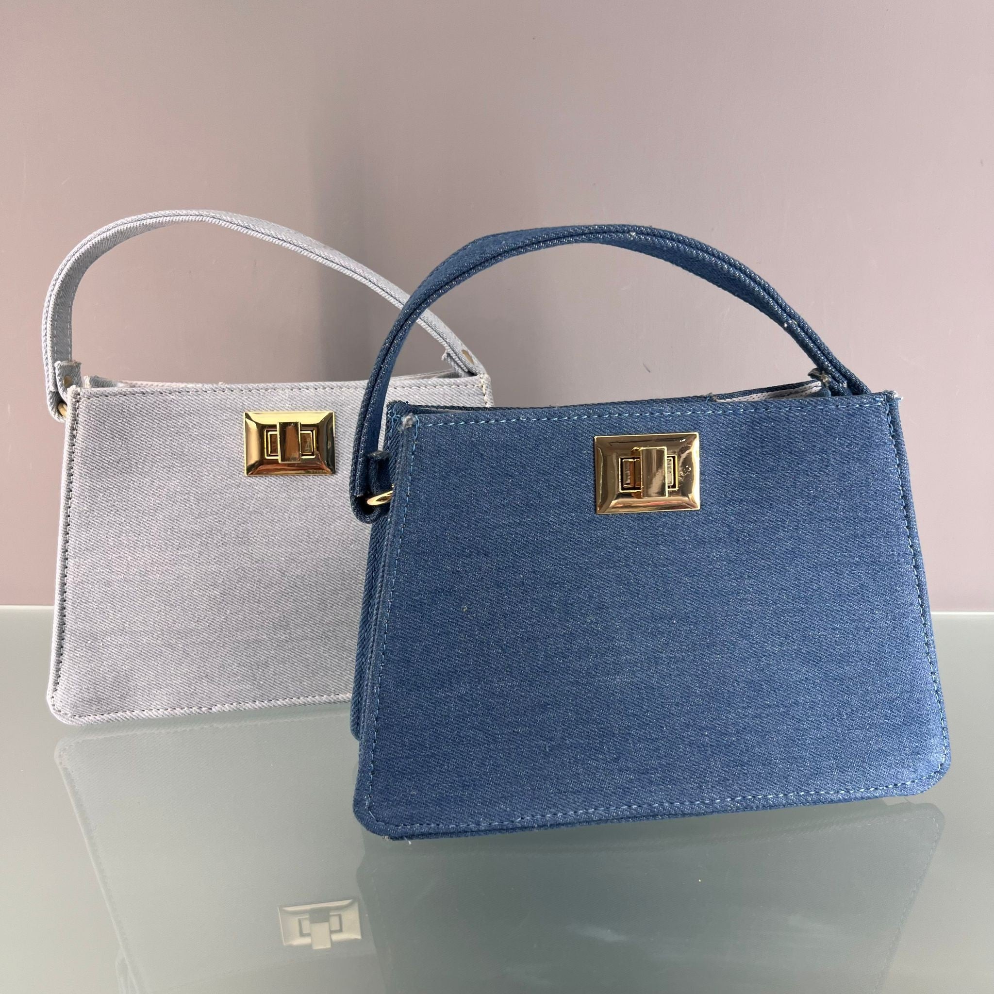 BORSA JEANS CHIARO TRAPEZIO