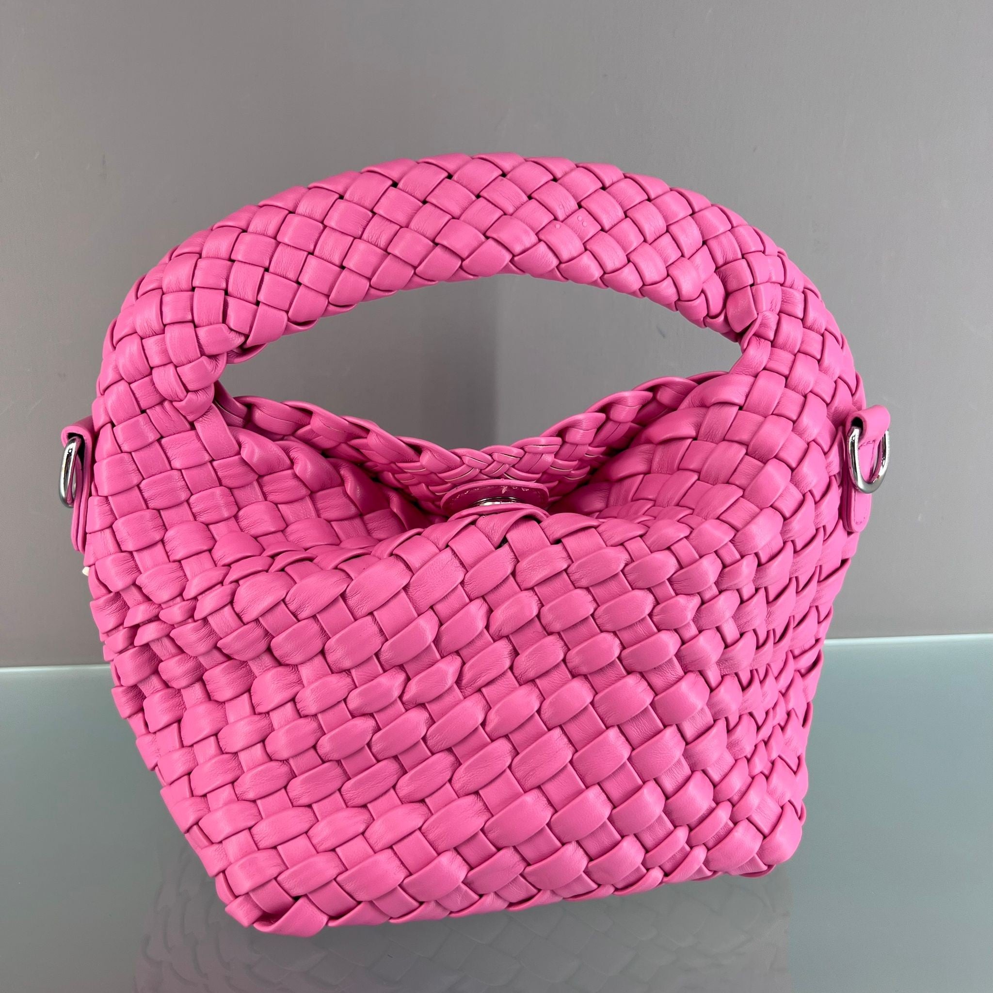 MINIBAG ECOPELLE INTRECCIATA ROSA