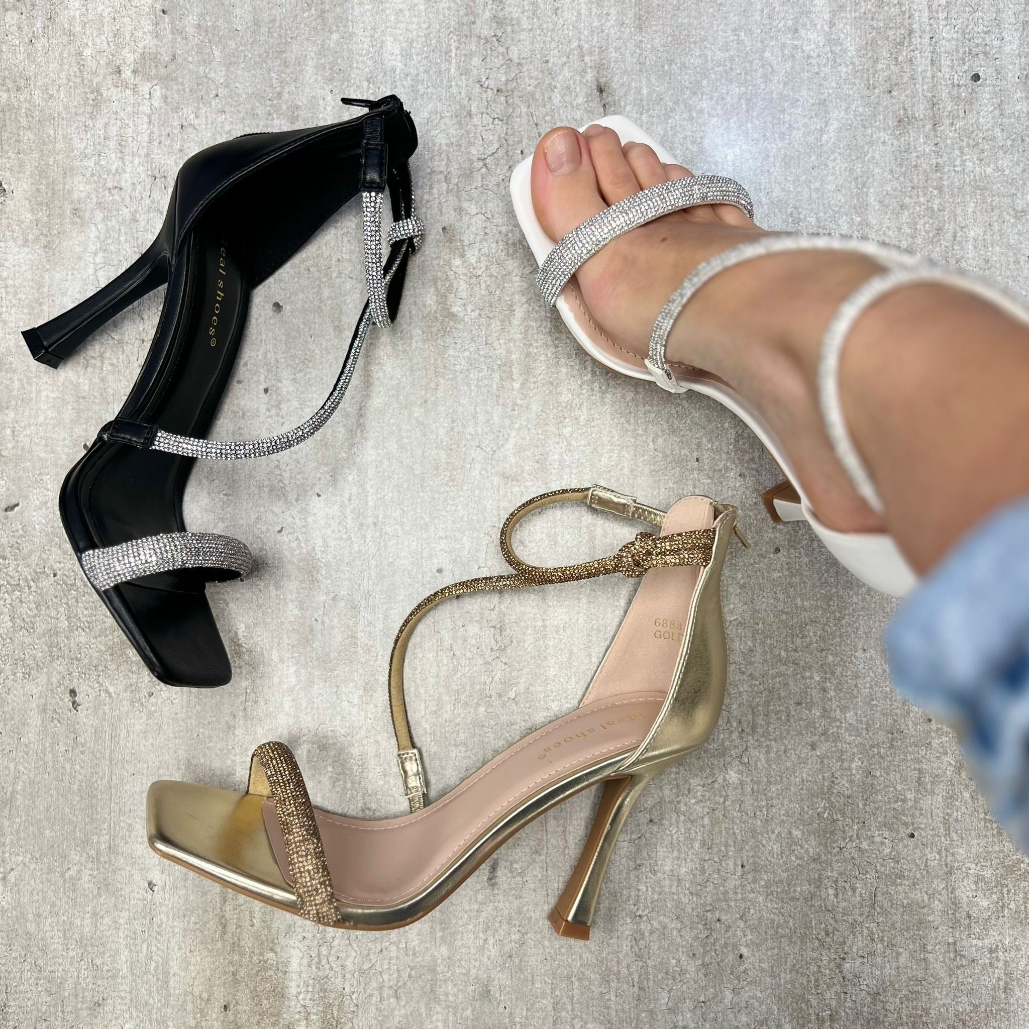 SANDALI GLITTERATI BIANCHI