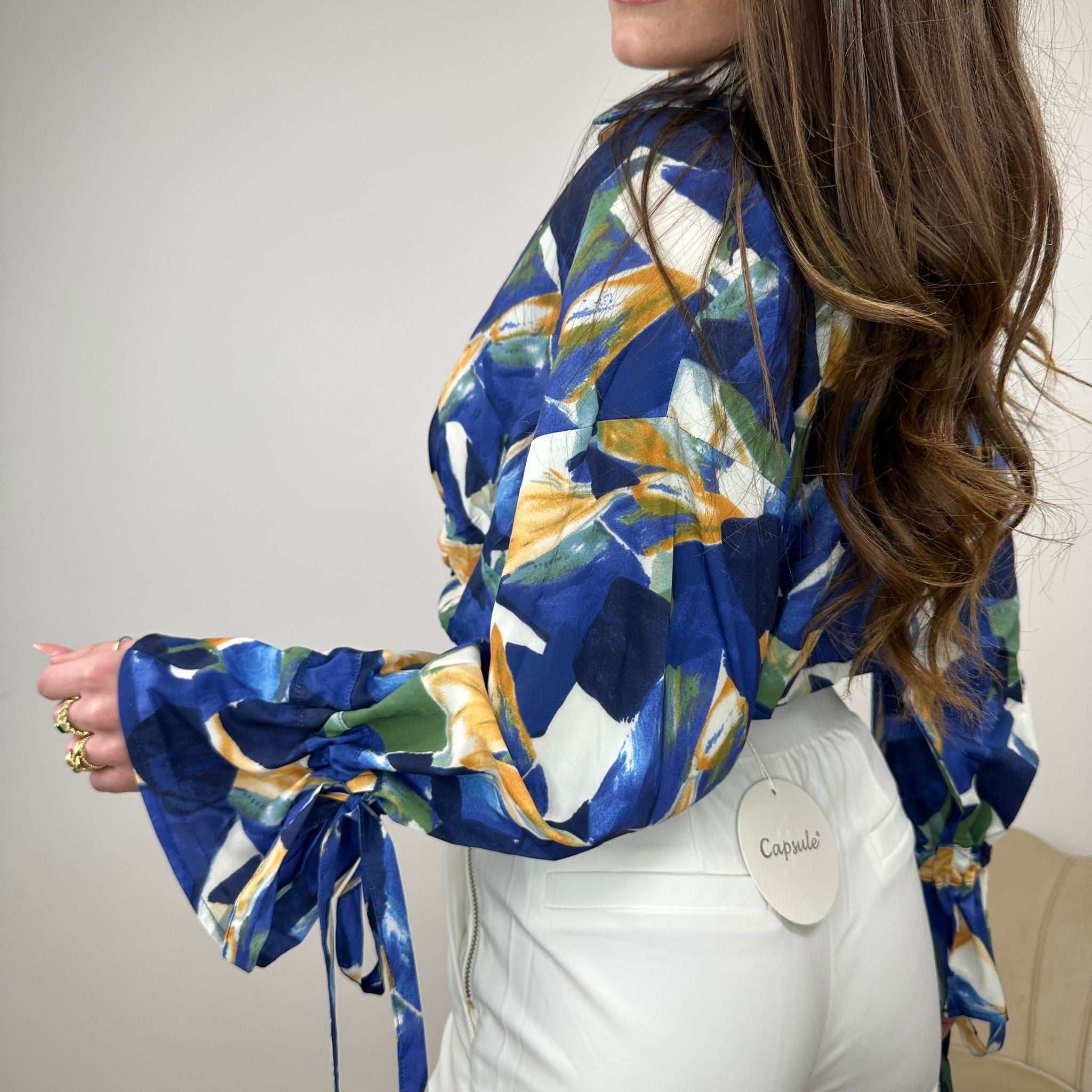 CAMICIA ASTRATTA BLU