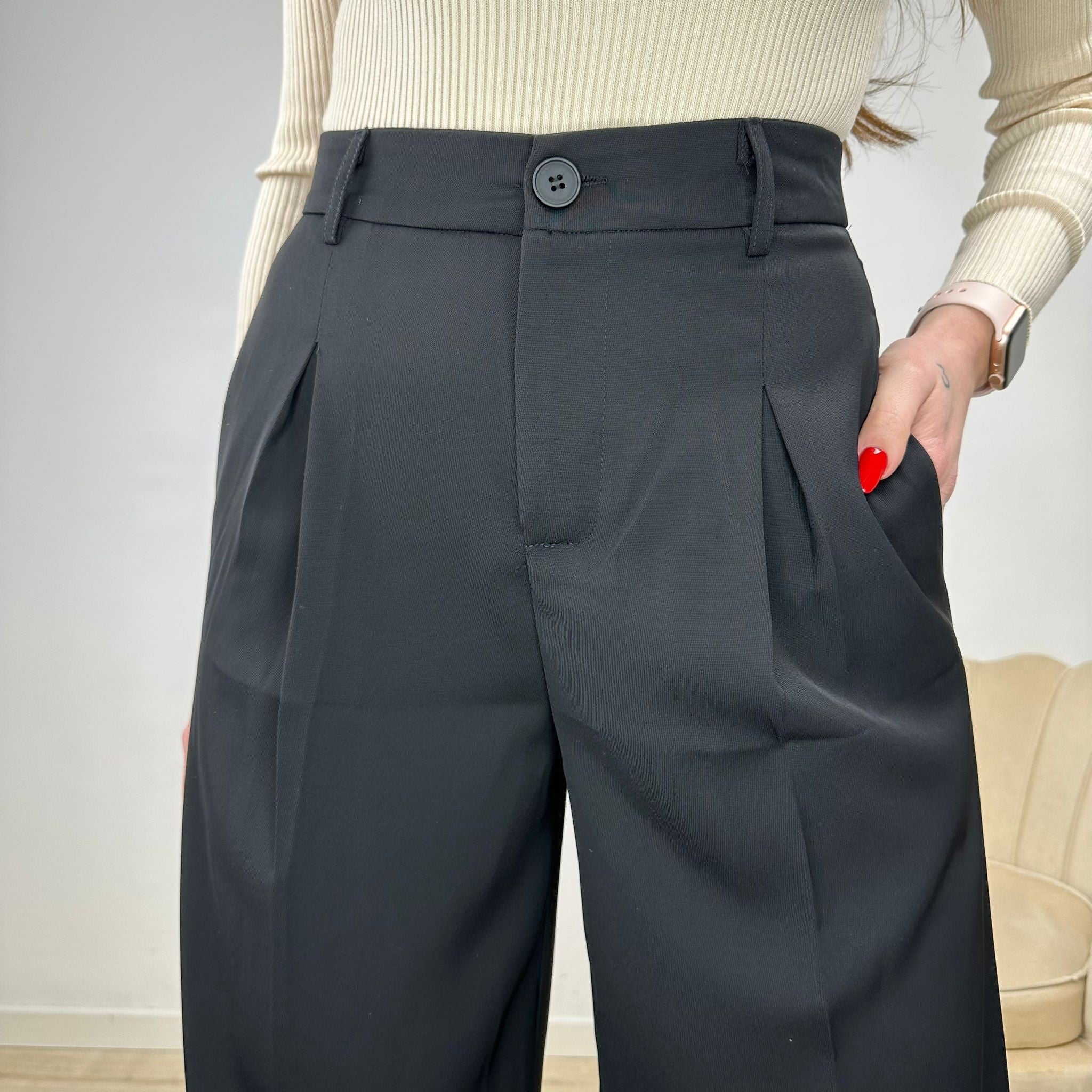 PANTALONI RELAXED FIT NERO