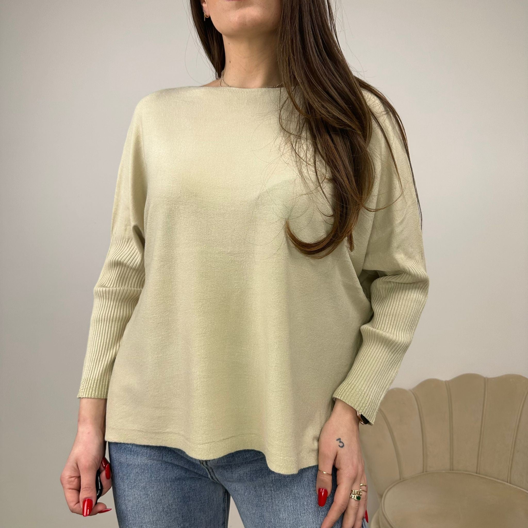 PULLOVER POLSINI LAMINATI BEIGE