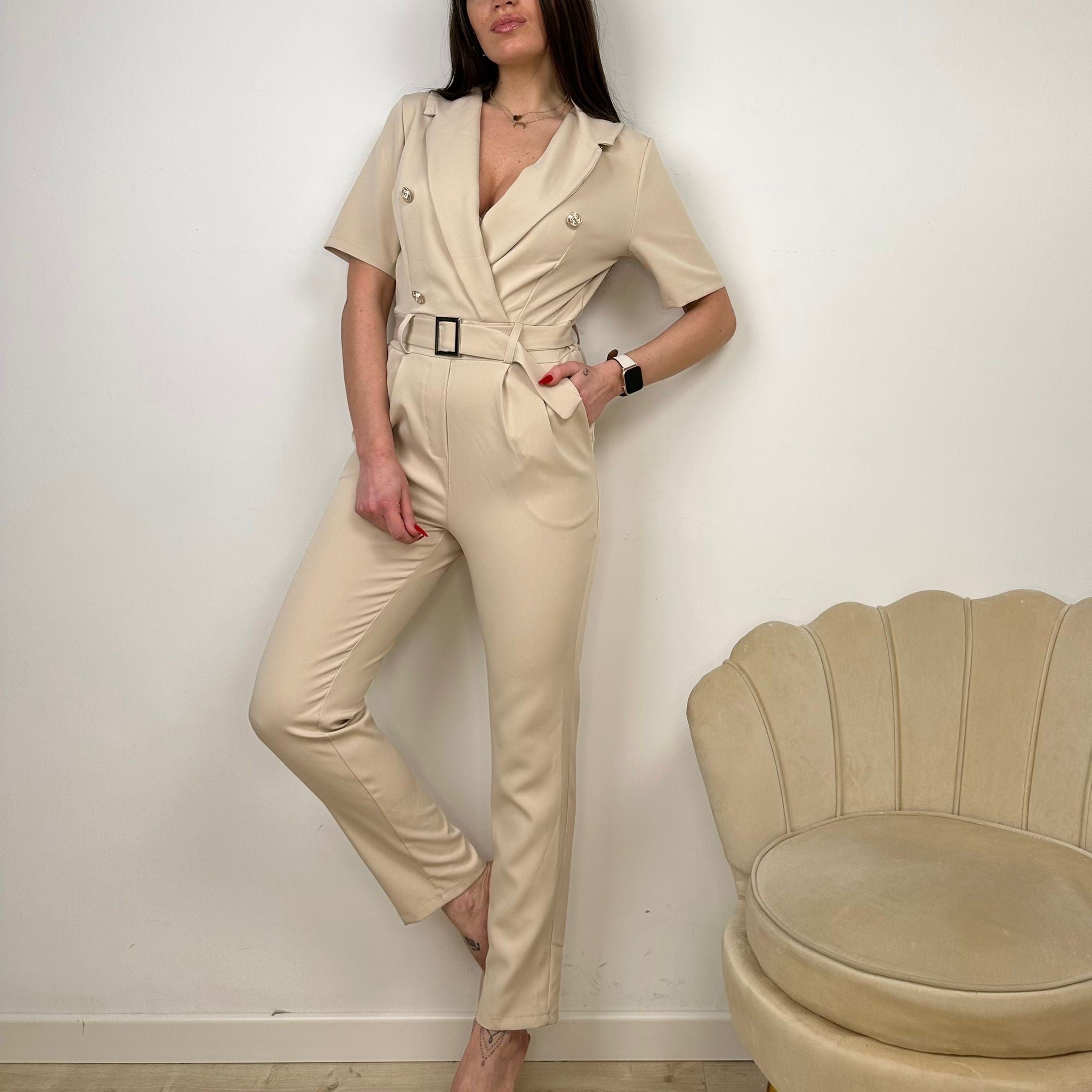 JUMPSUITE DOPPIOPETTO BEIGE