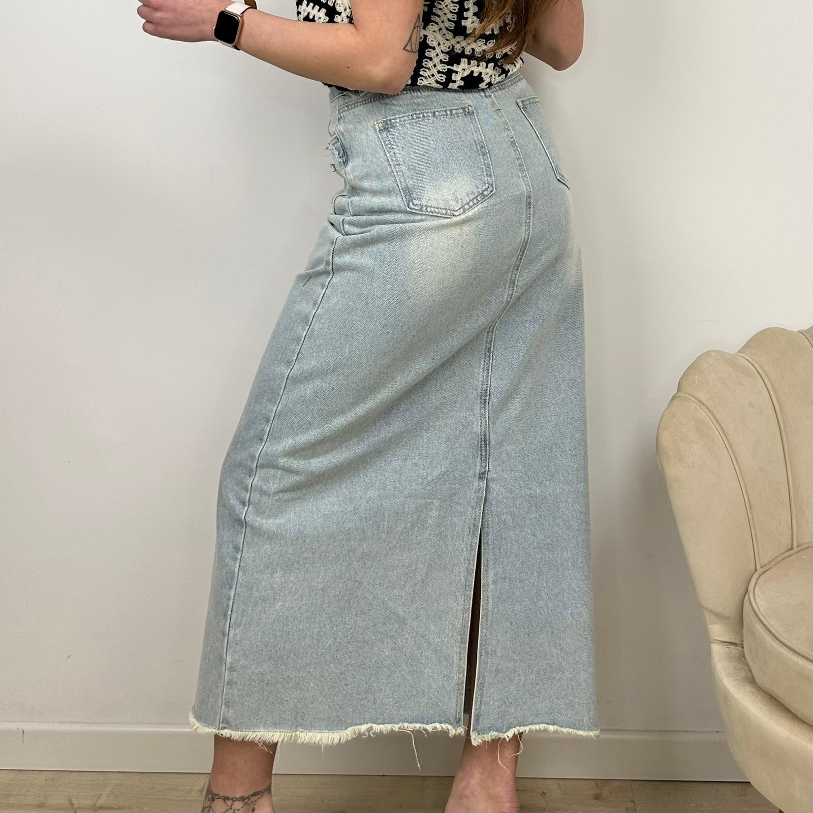LONG SKIRT IN DENIM