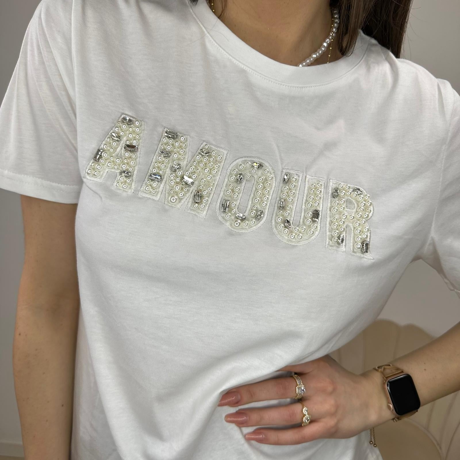 T-SHIRT AMOUR PERLE