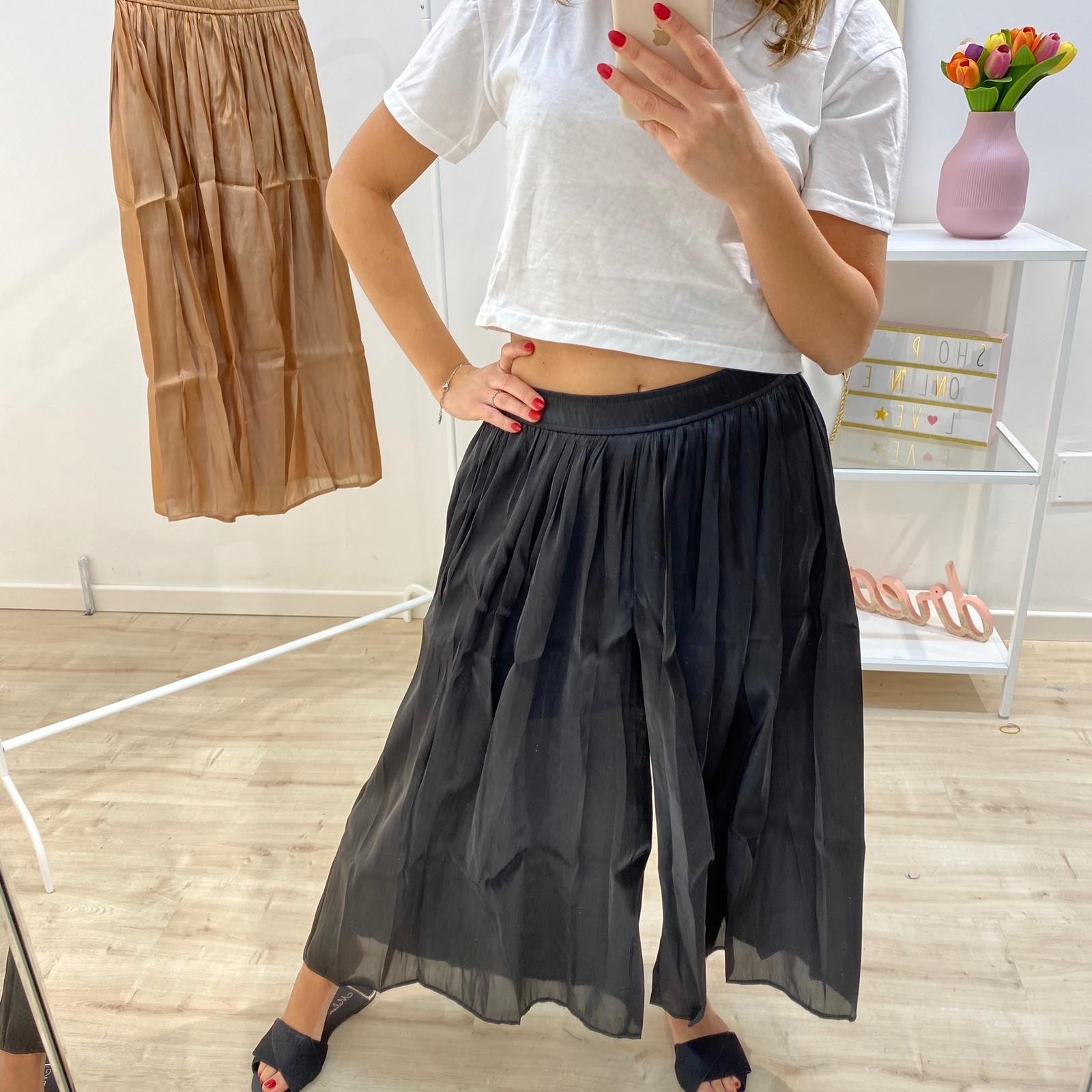 PANTALONE CULOTTE NERO