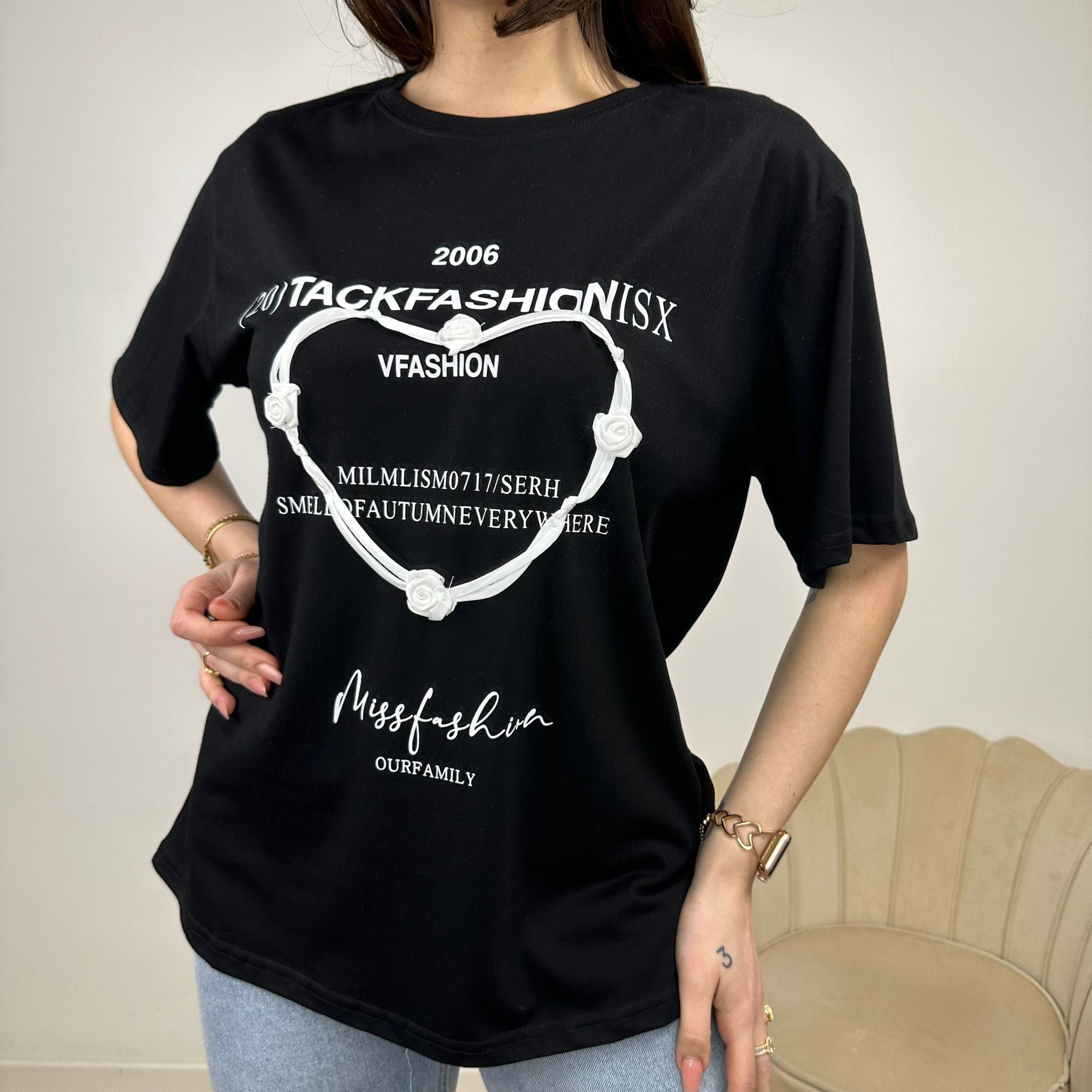 T-SHIRT TACKFASHION NERA