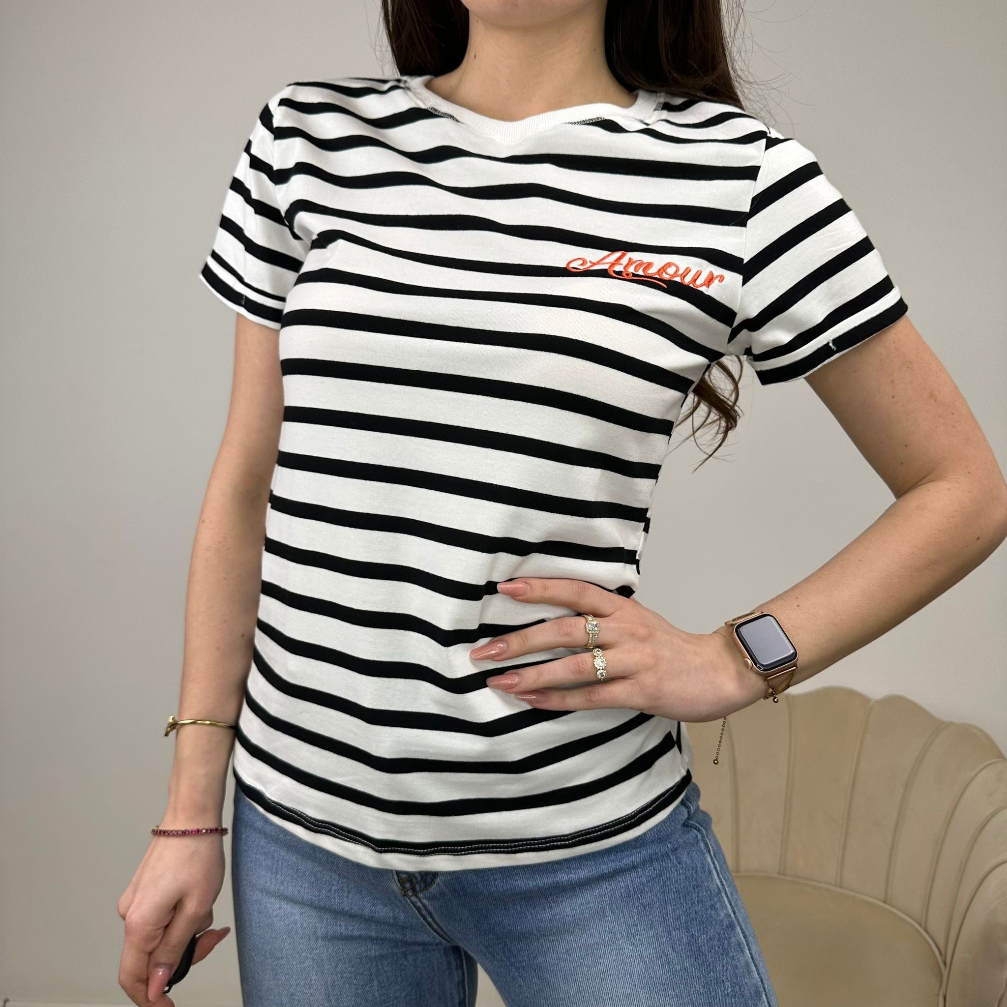 T-SHIRT RIGHE AMOUR