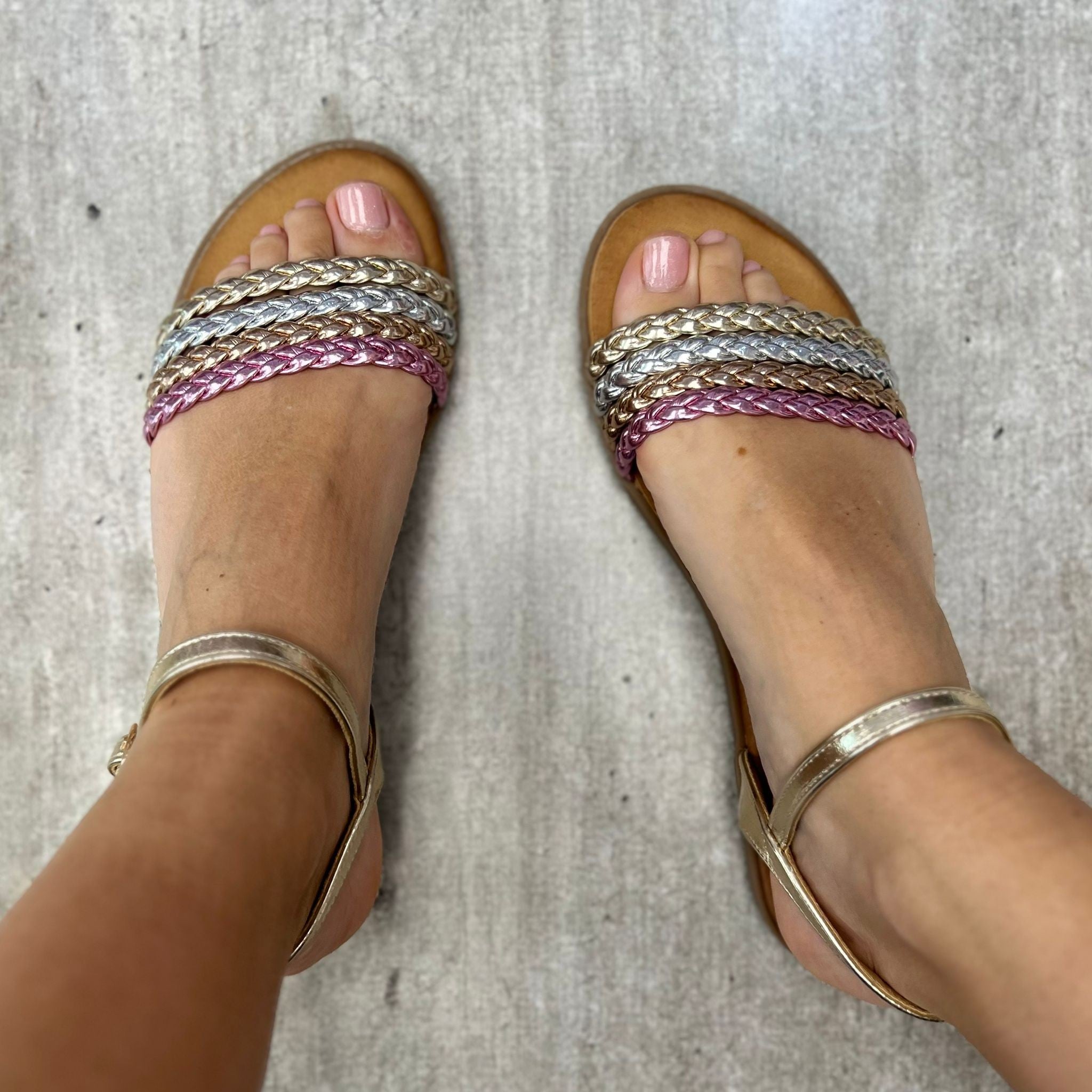 SANDALO FLAT COLORFULL ORO