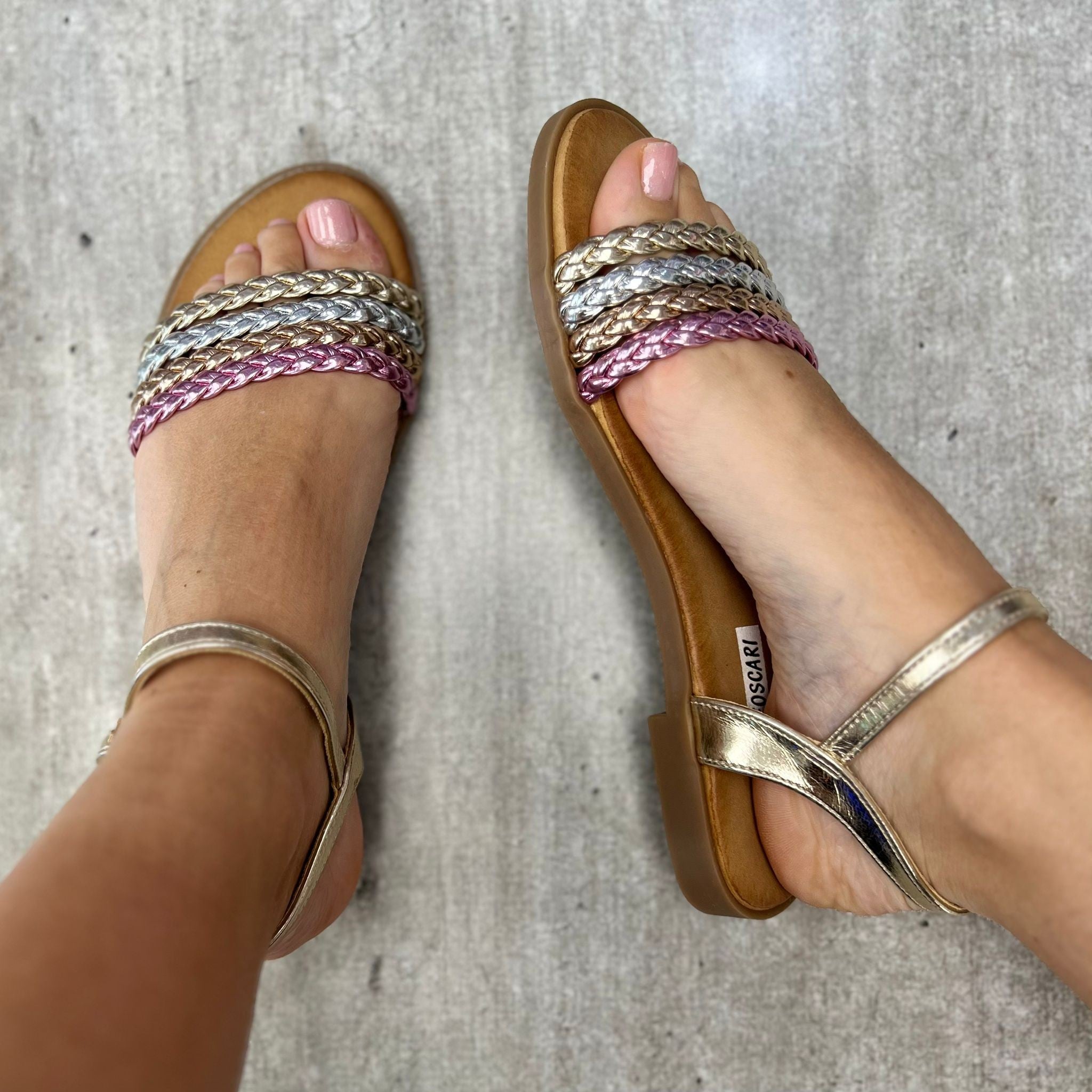 SANDALO FLAT COLORFULL ORO