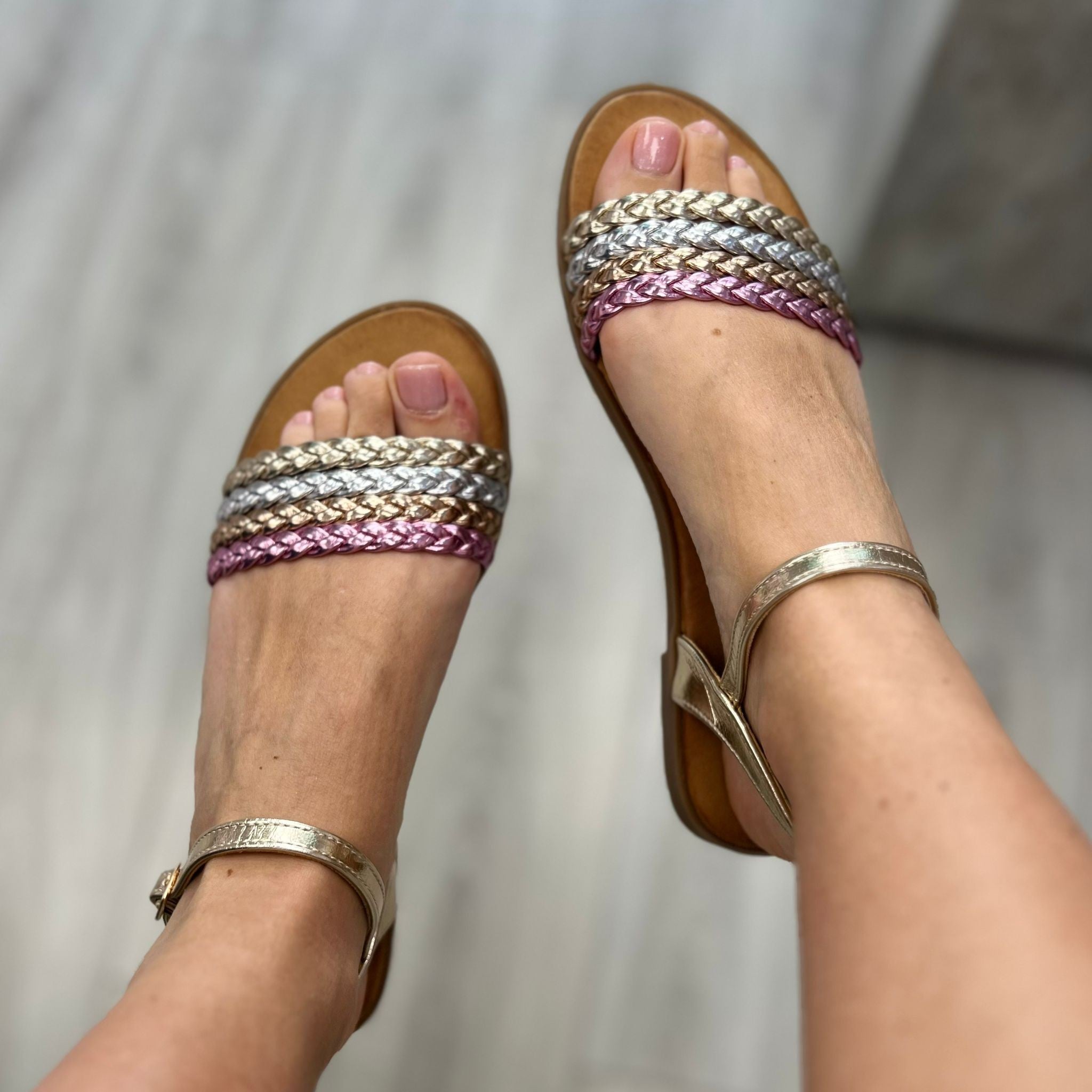 SANDALO FLAT COLORFULL ORO