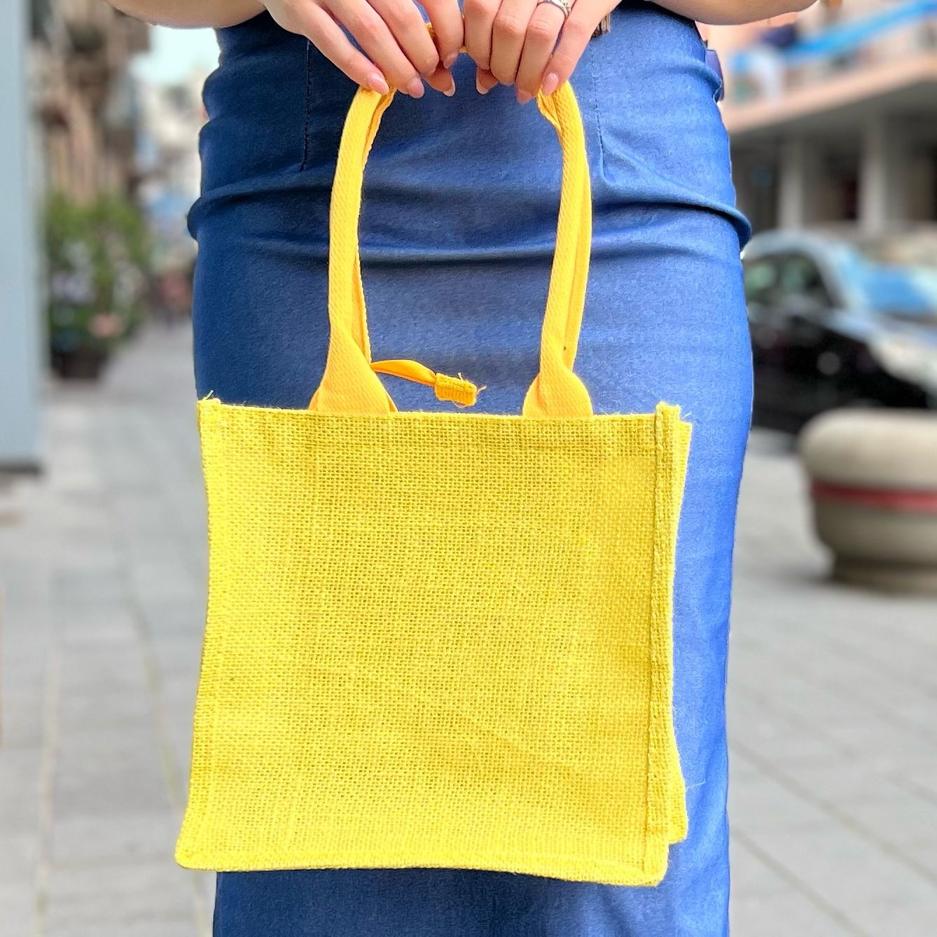 BORSA IN JUTA GIALLA