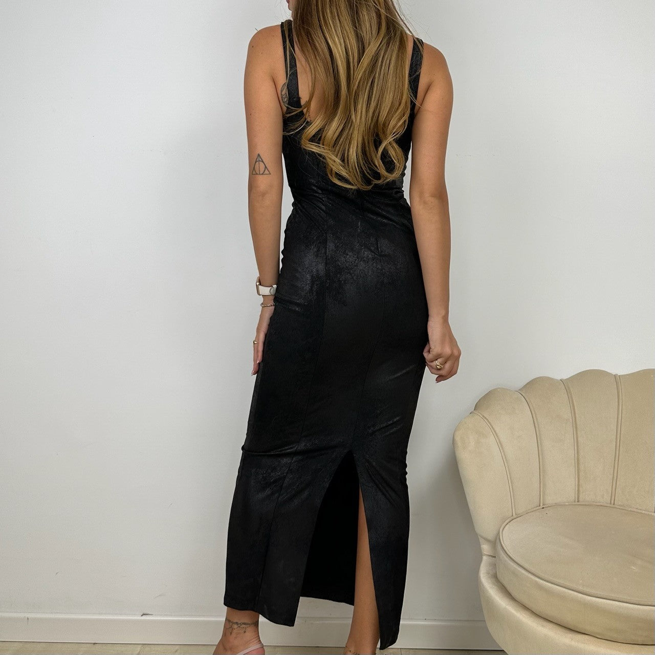 DRESS ALCANTARA LUMINA NERO