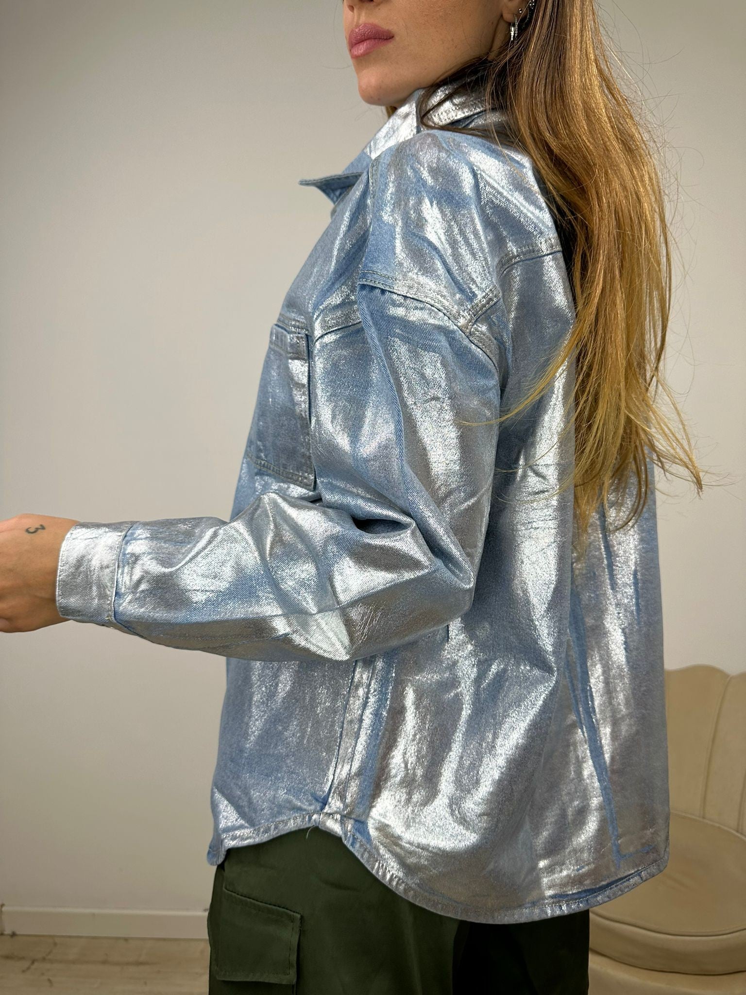 CAMICIA-GIUBBINO DENIM SILVER