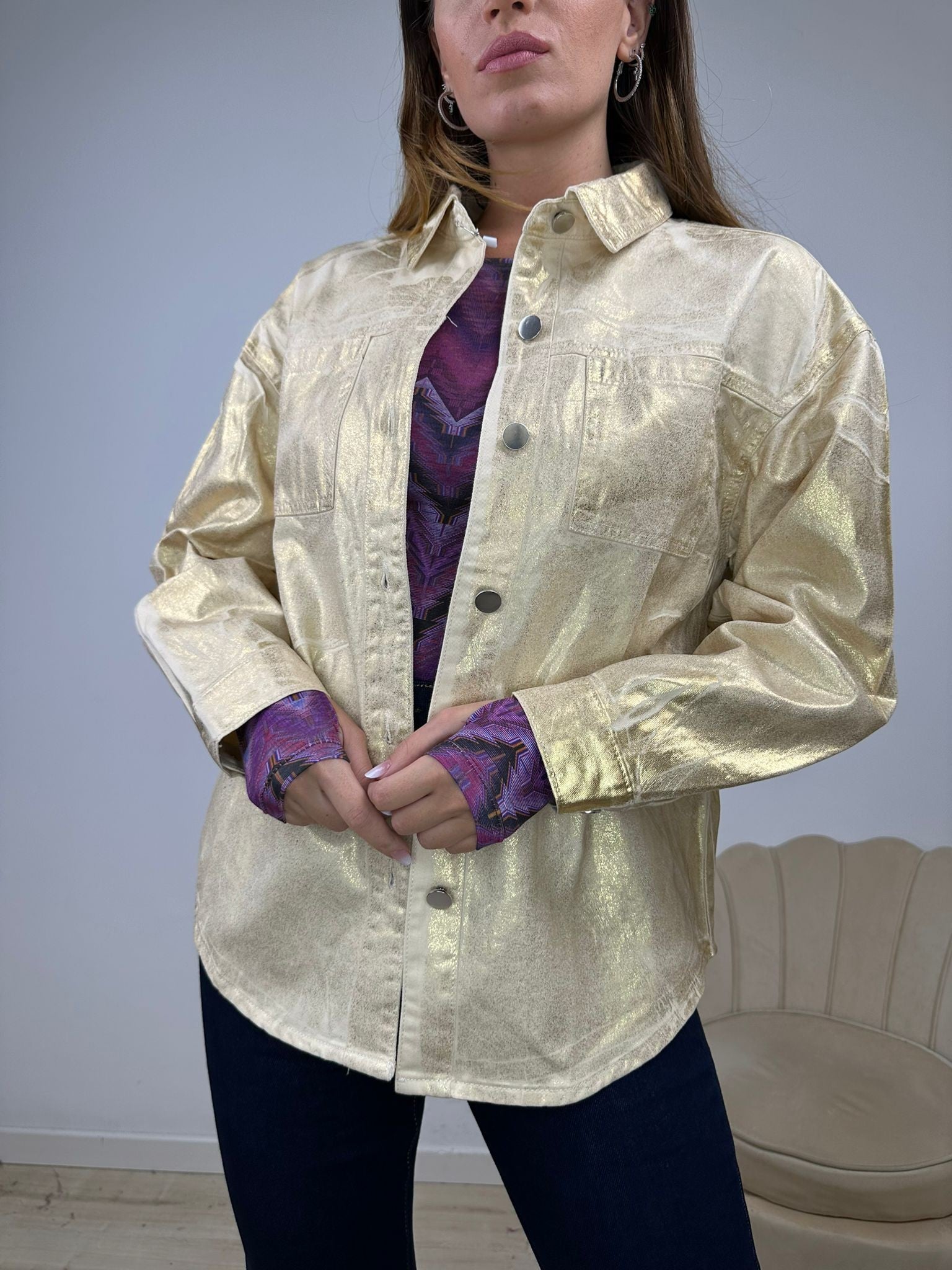 CAMICIA-GIUBBINO DENIM BEIGE