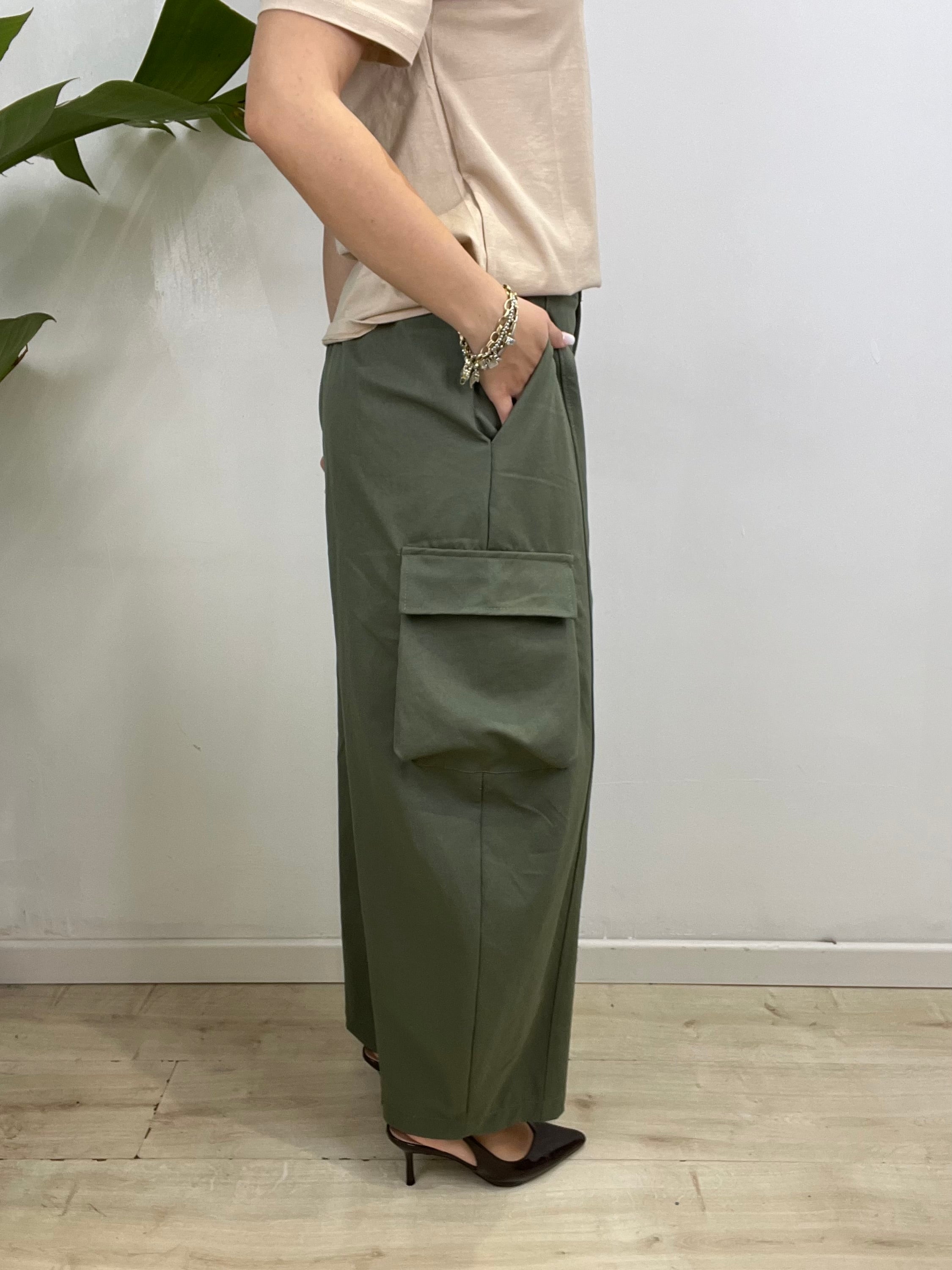 PANTALONI CARGO GIULY VERDE