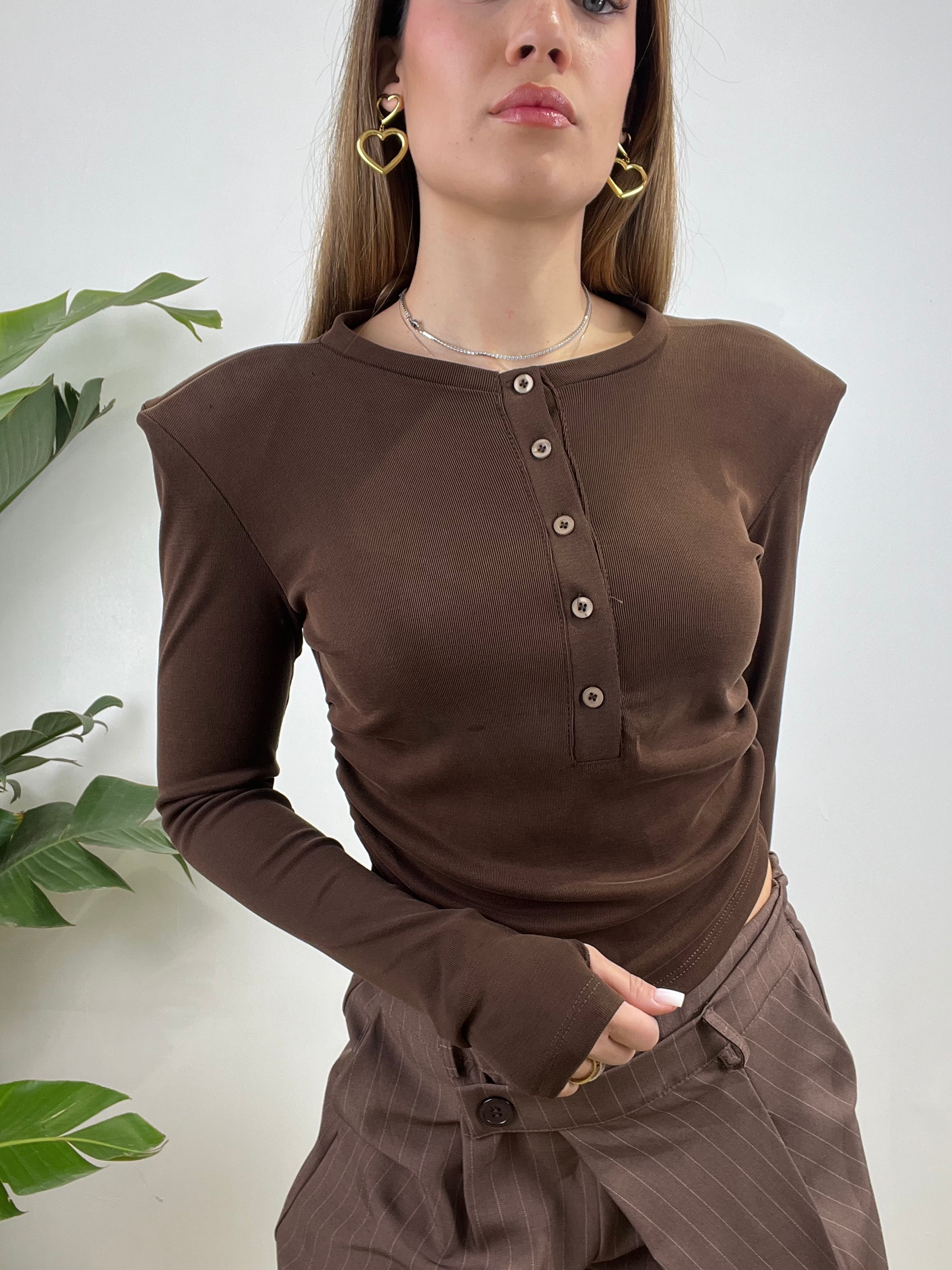 MAGLIA JUST WEST MARRONE