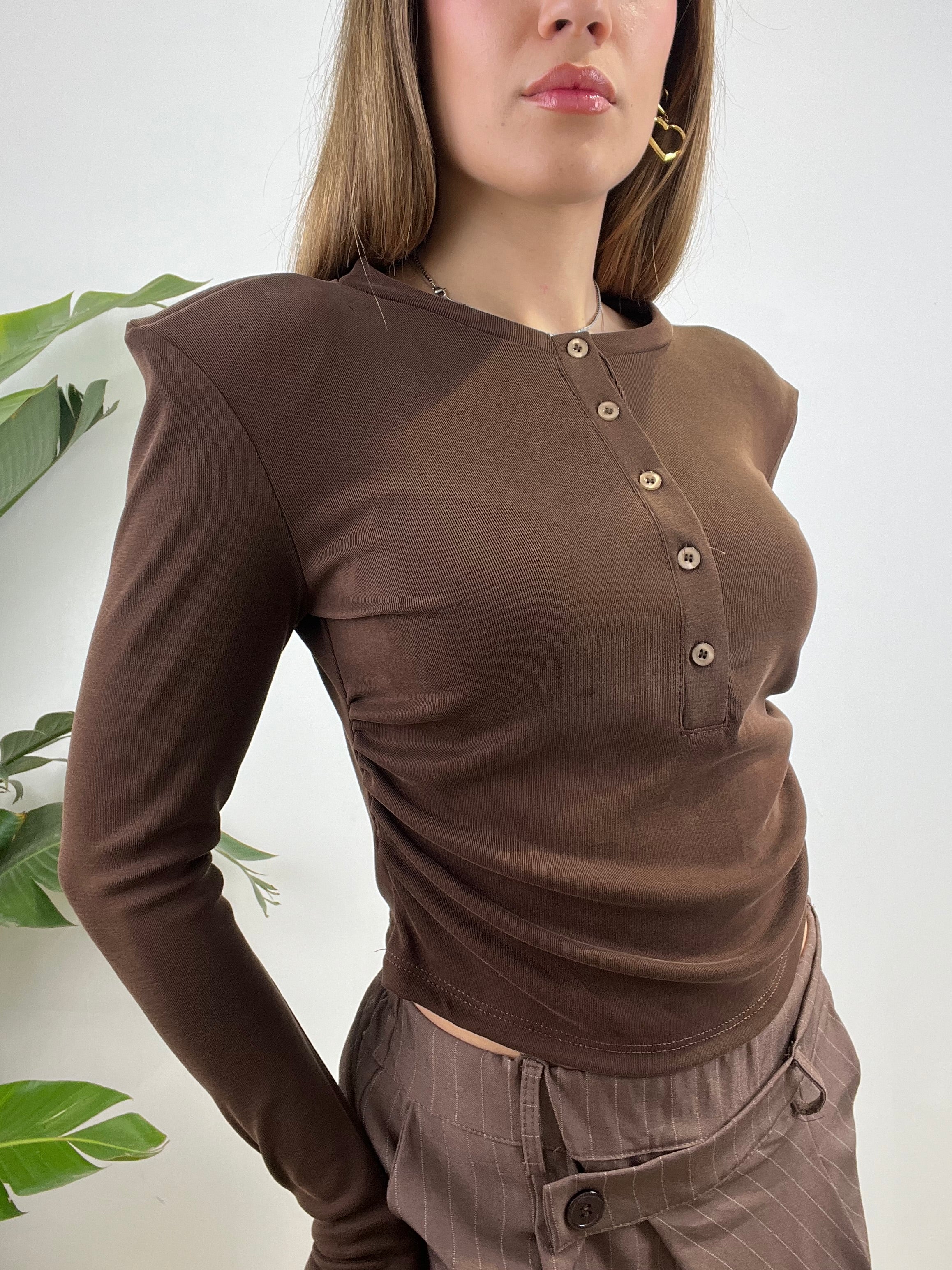 MAGLIA JUST WEST MARRONE